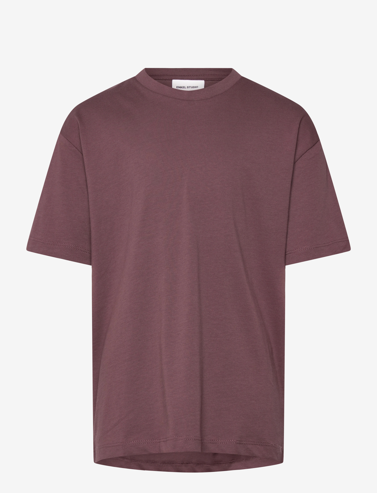 Enkel Studio - Basic o-neck tee S/S - kortärmade t-shirts - berry red - 0