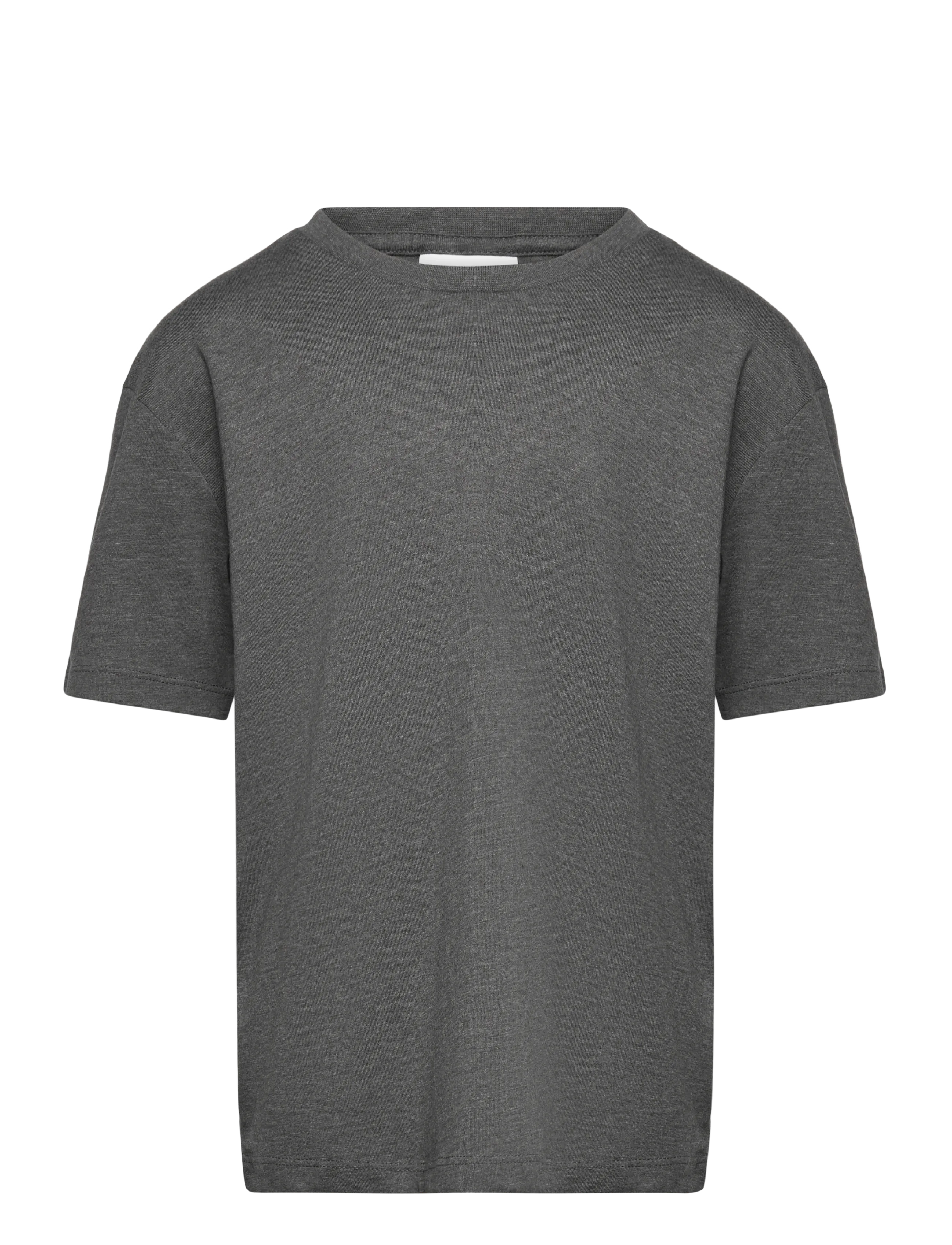 Enkel Studio Basic o-neck tee S/S - T-shirts - DK GREY / grey