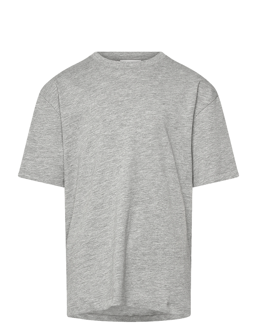 Enkel Studio - Basic o-neck tee S/S - short-sleeved t-shirts - grey mel - 0