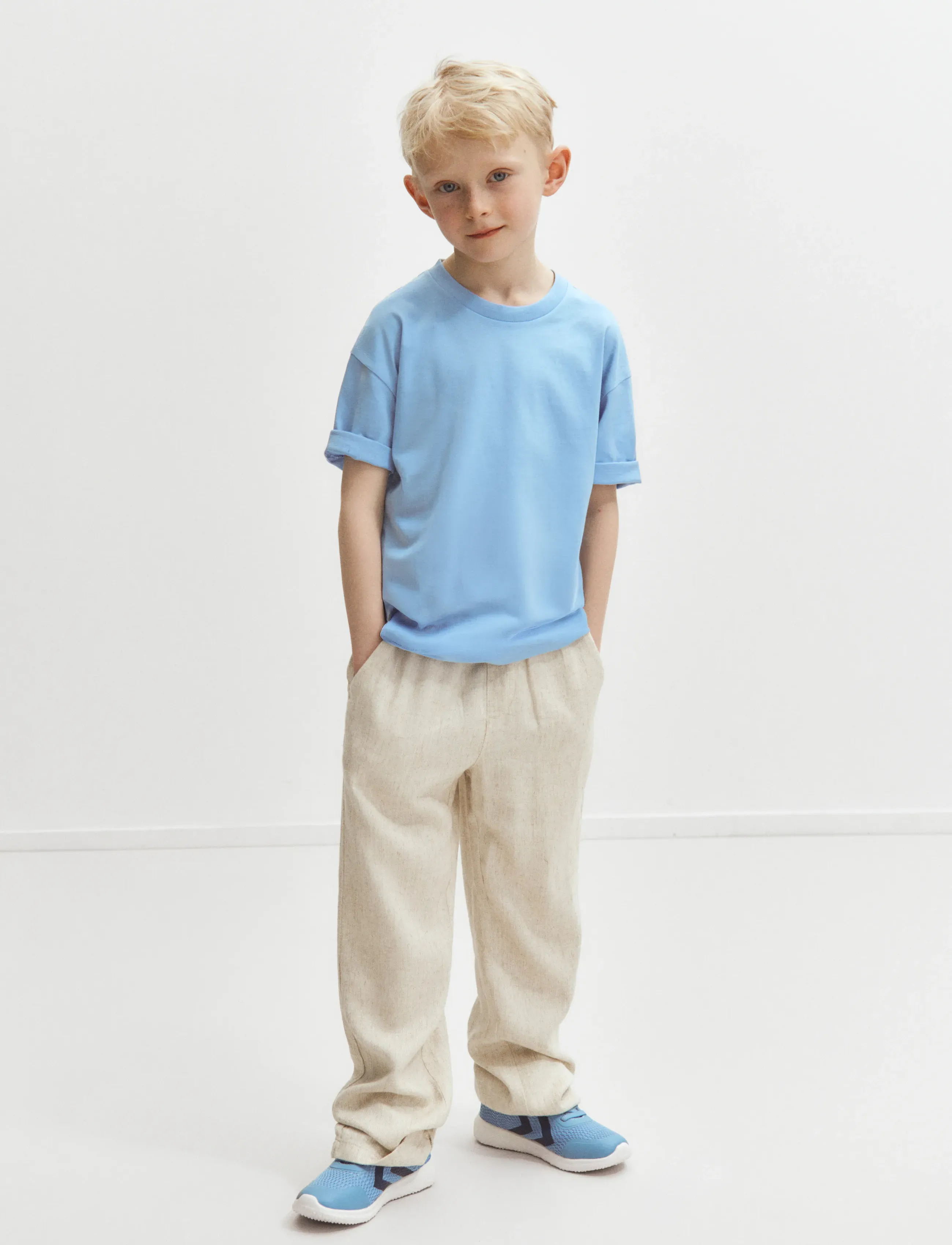 Enkel Studio Basic O-Neck Tee S/S, 140, Blue, T-Shirts > Kortærmede, Børn
