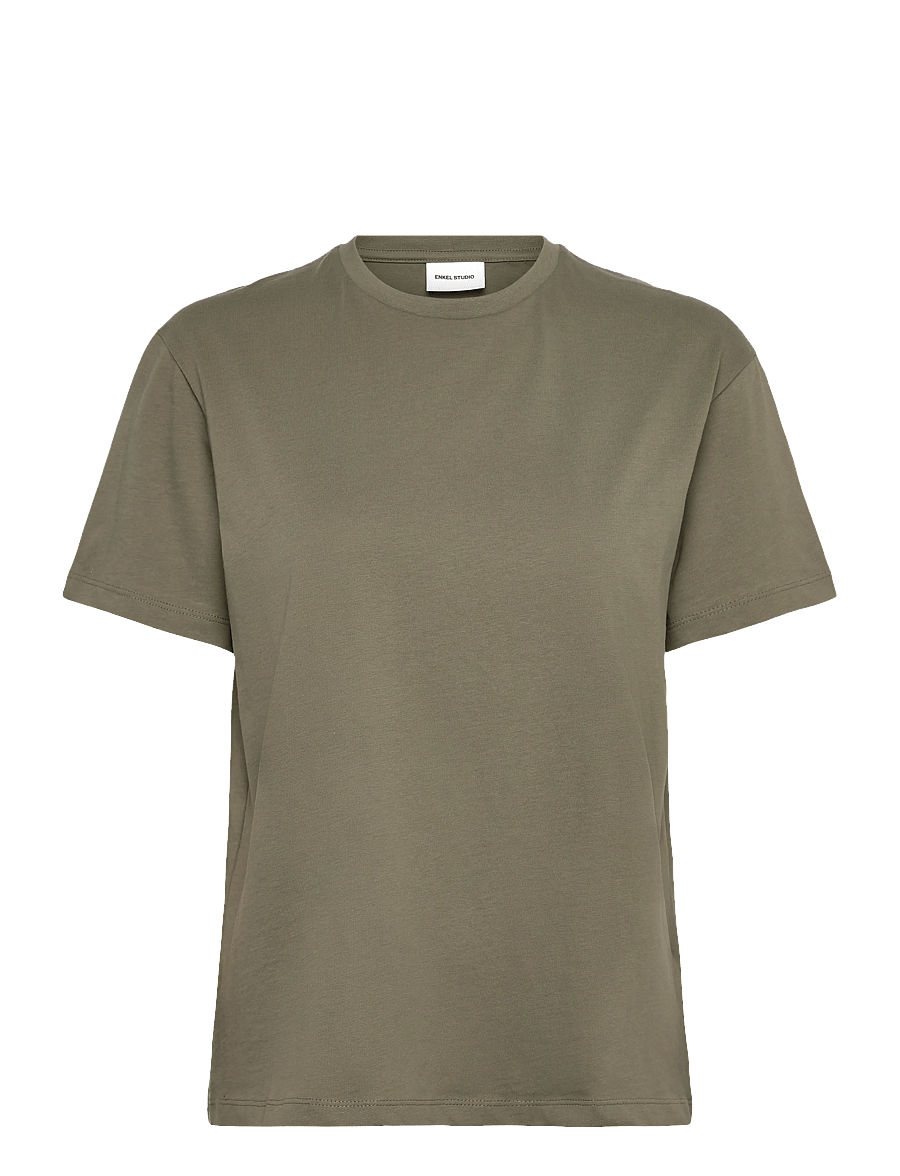 Enkel Studio - Basic o-neck tee S/S - t-shirts - army - 1
