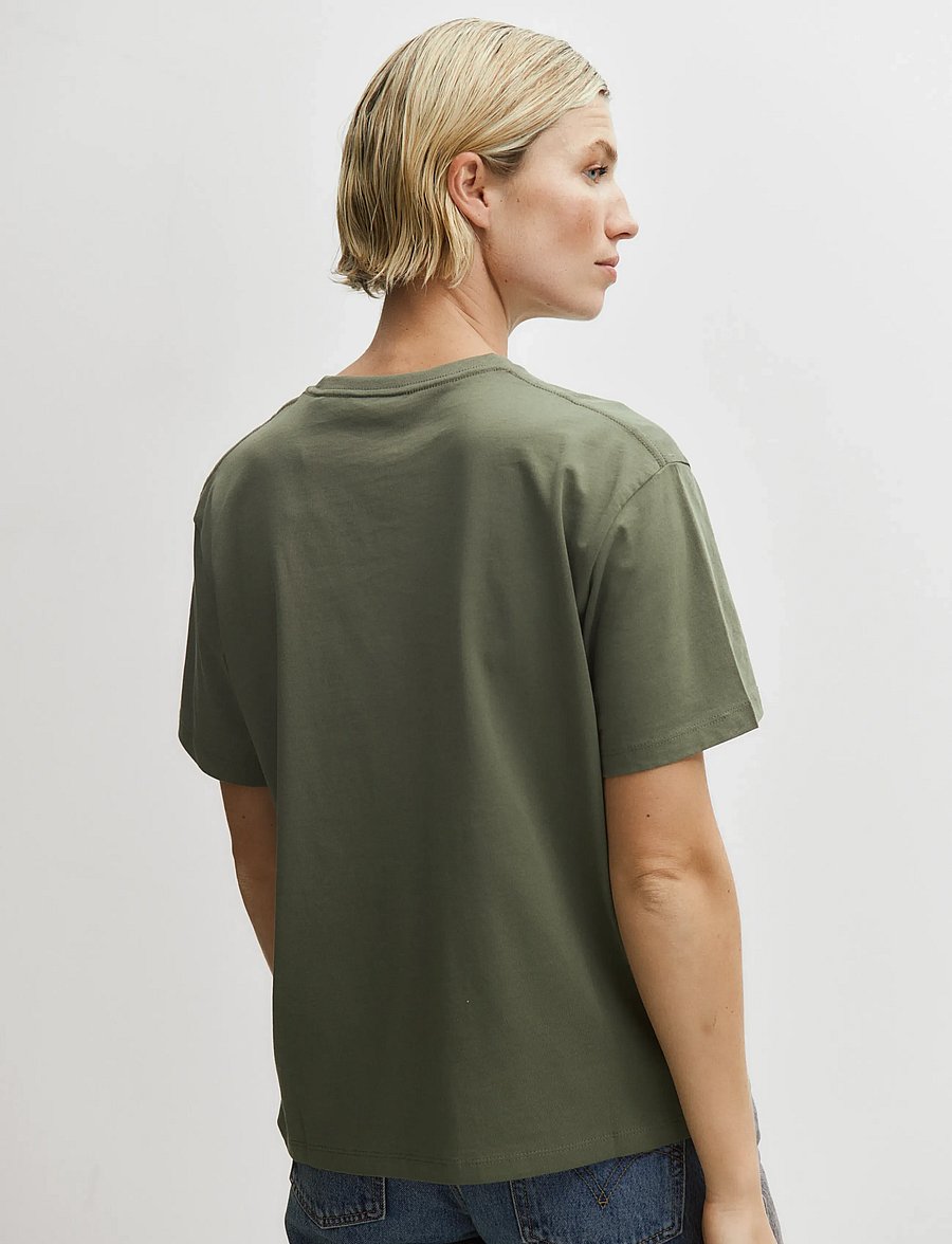 Enkel Studio - Basic o-neck tee S/S - t-shirts - army - 3