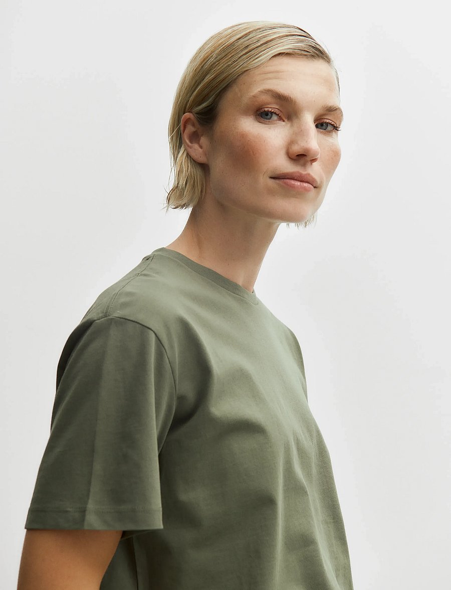 Enkel Studio - Basic o-neck tee S/S - t-shirts - army - 4