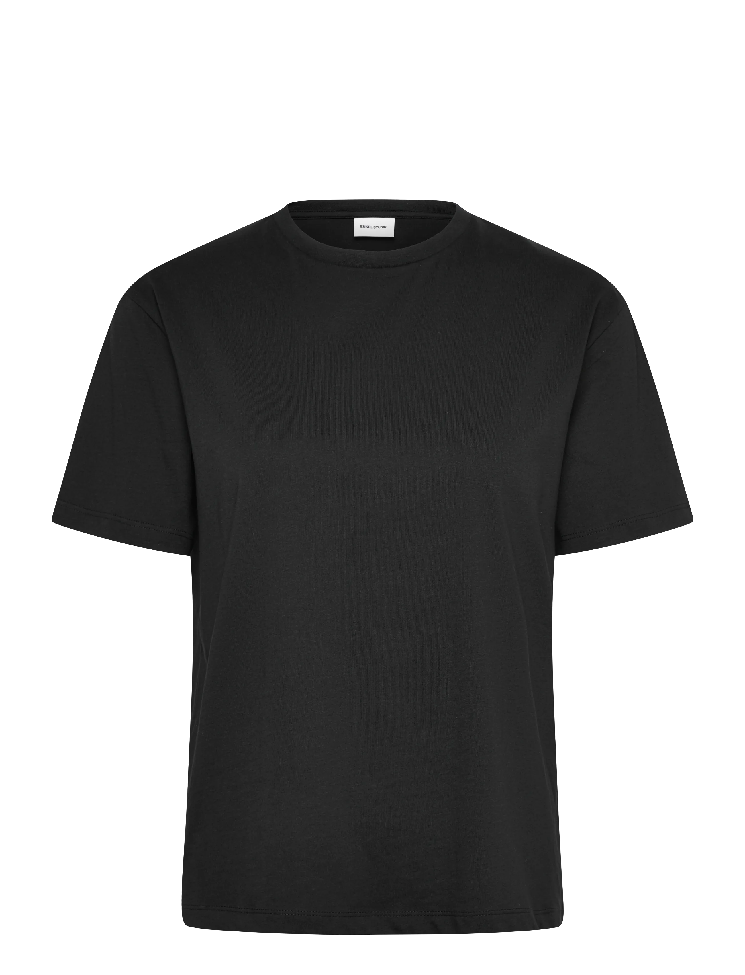 Enkel Studio Basic o-neck tee S/S - Tøj - BLACK / black