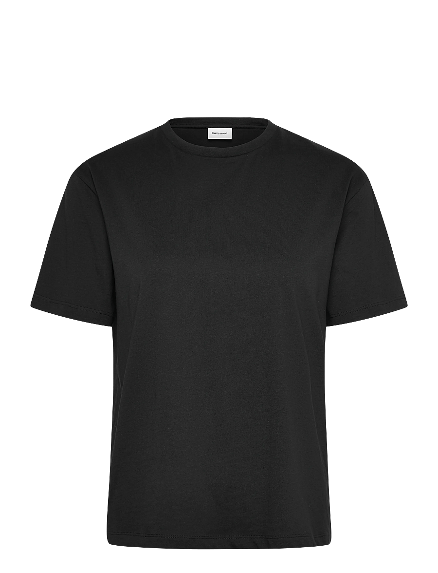Enkel Studio - Basic o-neck tee S/S - t-shirts - black - 1
