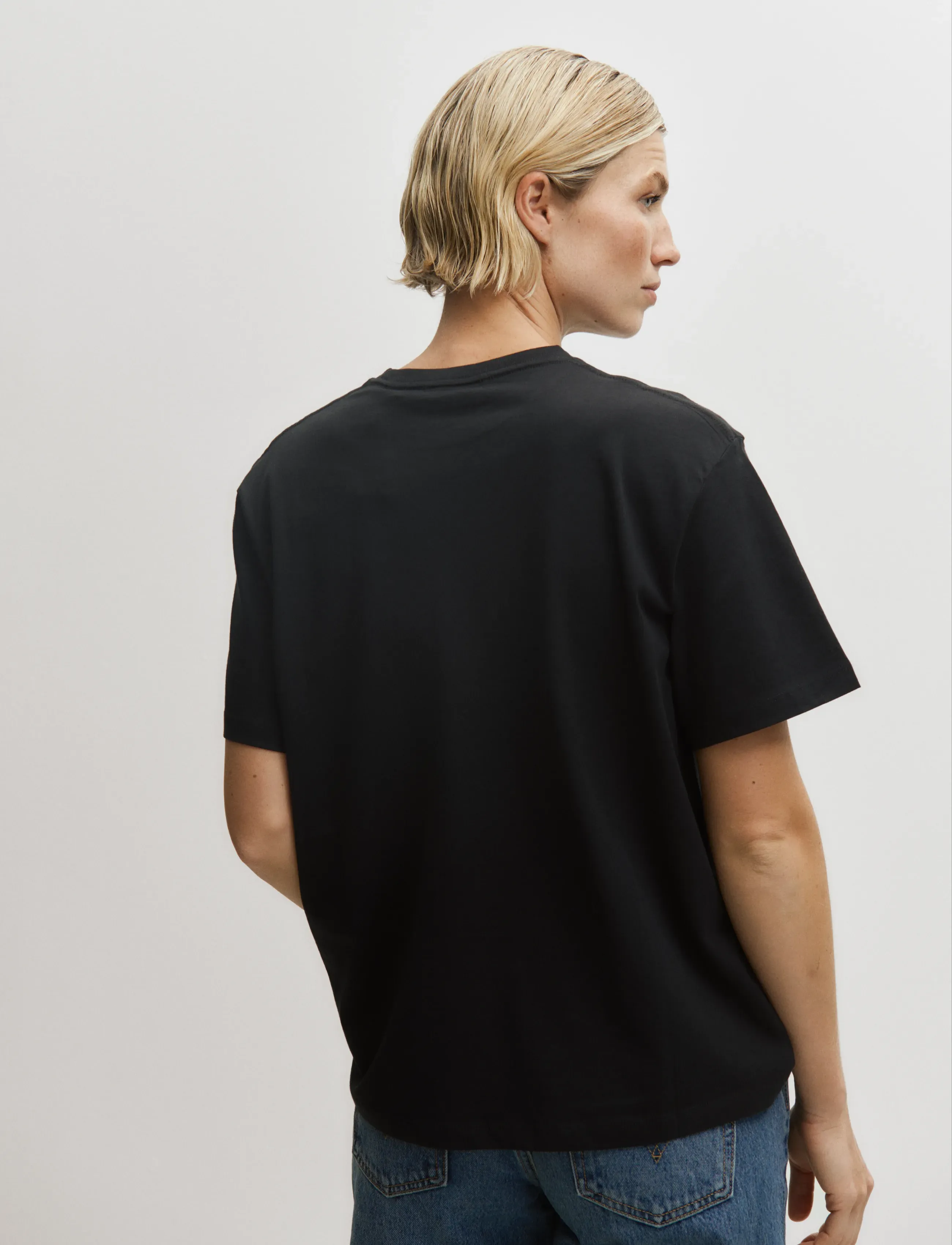 Enkel Studio - Basic o-neck tee S/S - laveste priser - black - 3