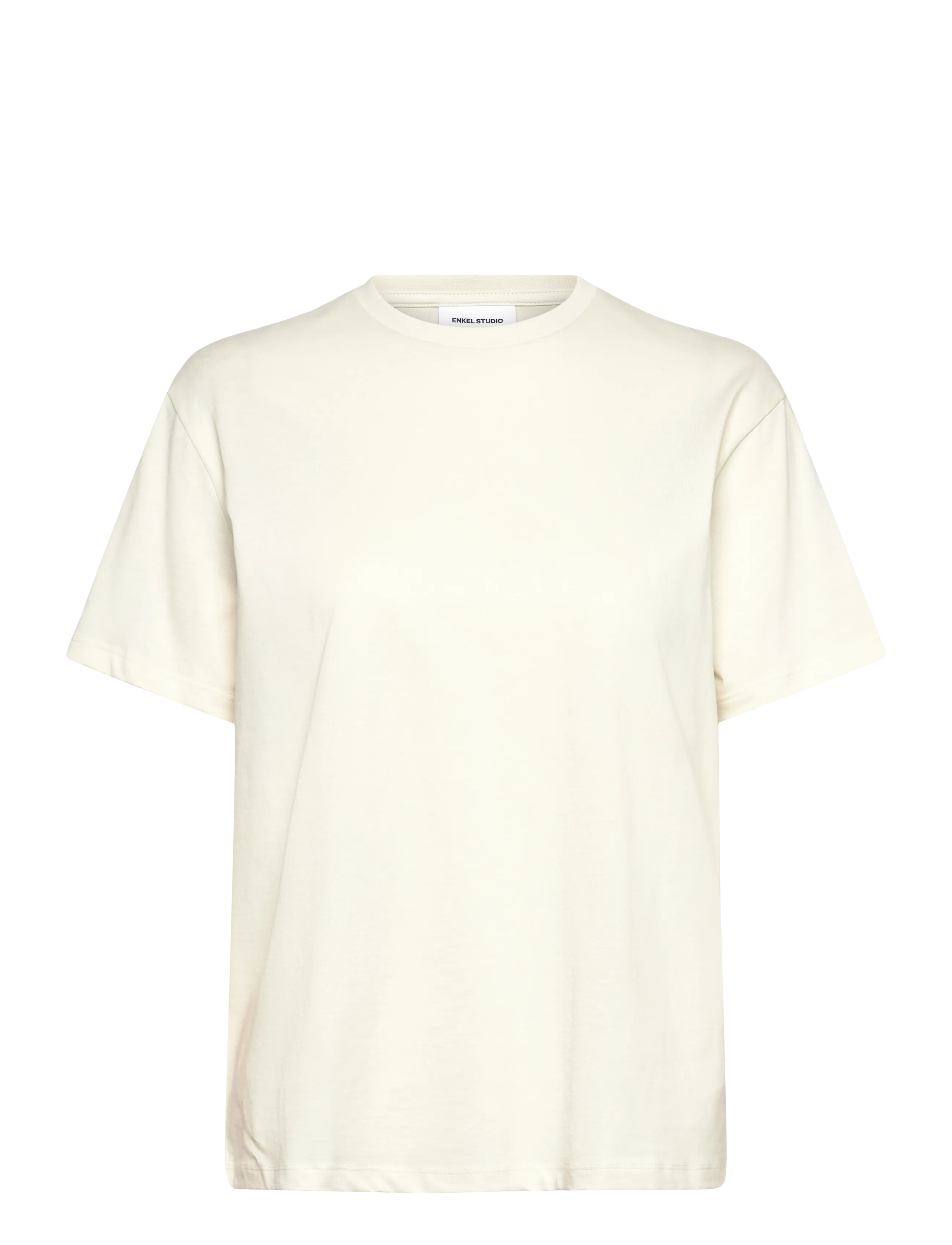Enkel Studio Basic o-neck tee S/S - Tøj - BONE WHITE / cream