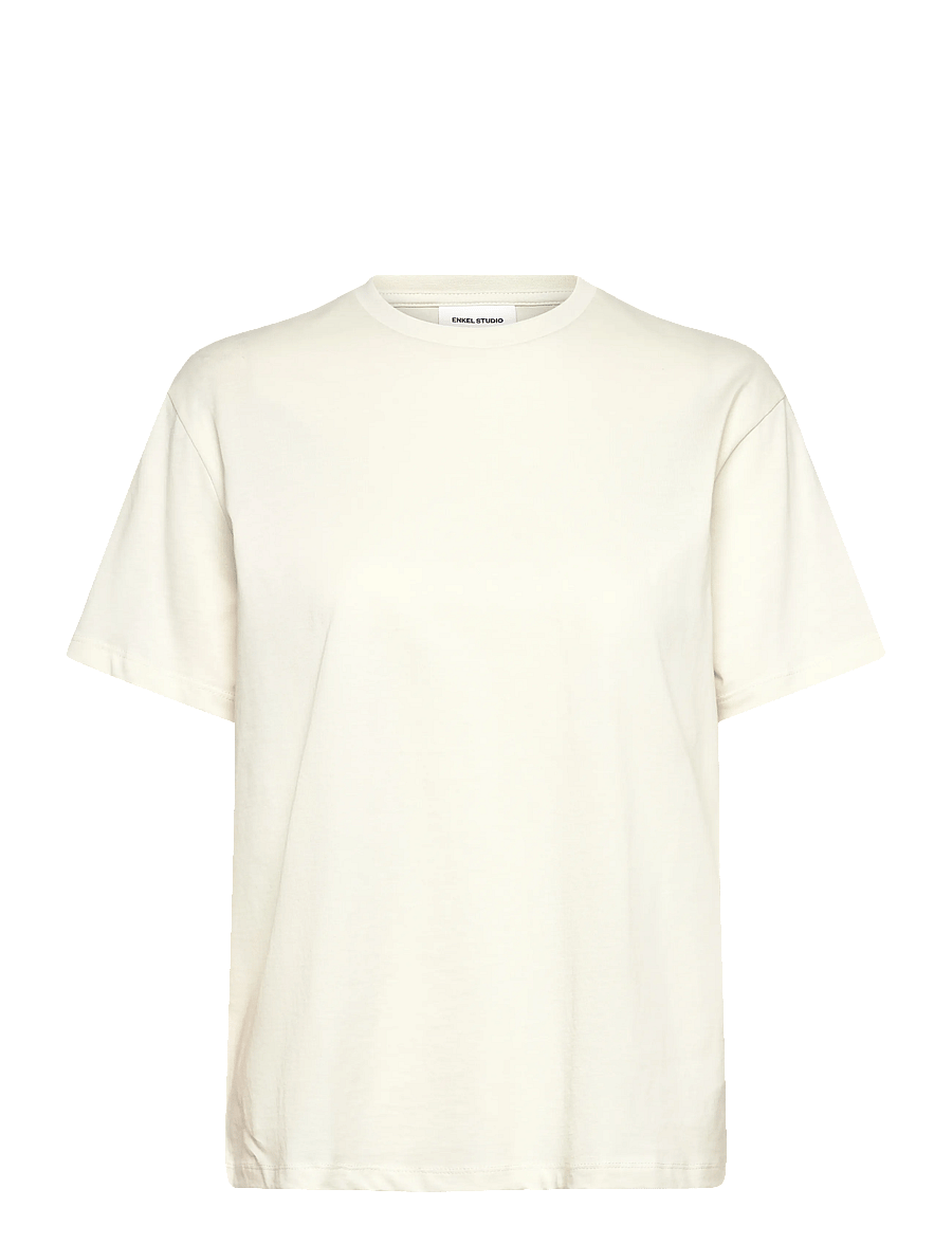 Enkel Studio - Basic o-neck tee S/S - t-shirts - bone white - 1