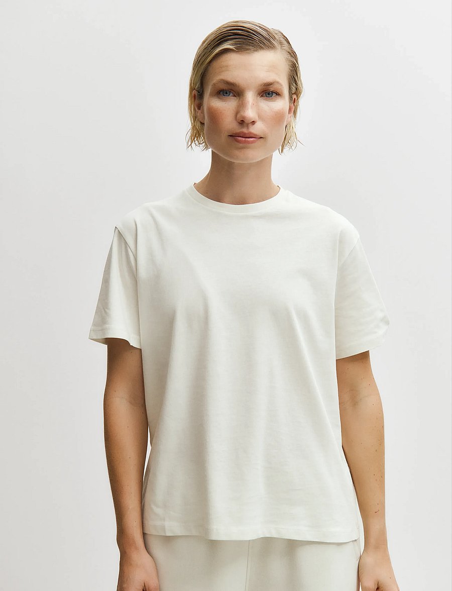 Enkel Studio - Basic o-neck tee S/S - t-shirts - bone white - 0