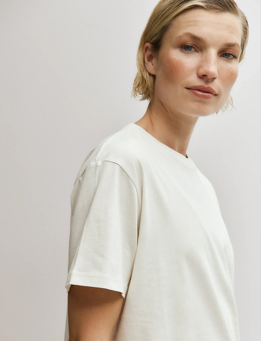 Enkel Studio - Basic o-neck tee S/S - t-shirts - bone white - 4