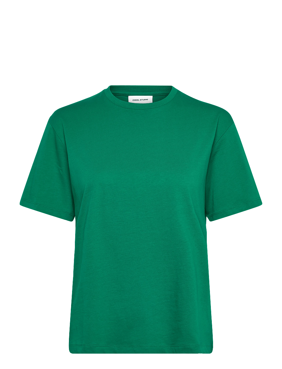 Enkel Studio - Basic o-neck tee S/S - t-shirts - bright green - 1