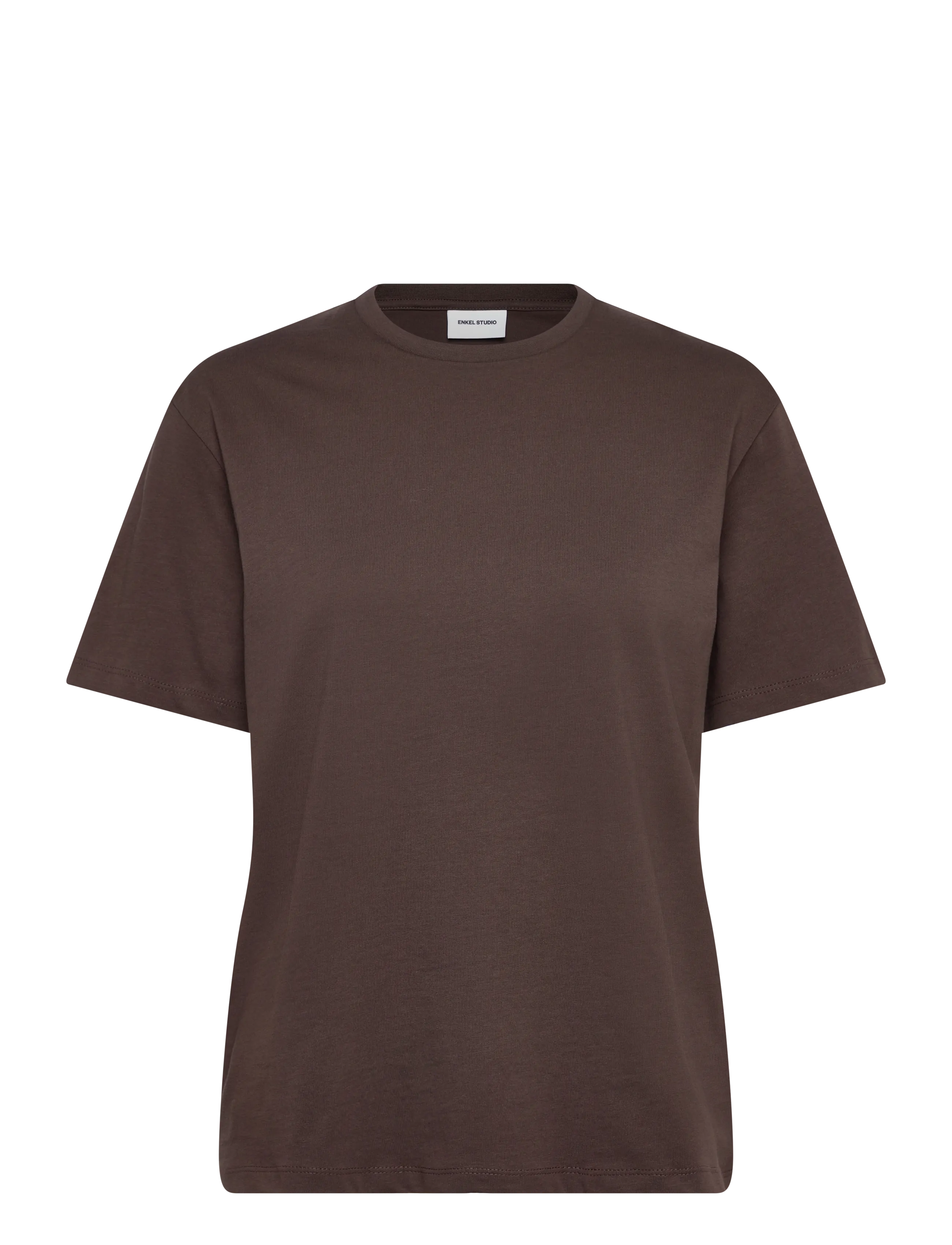 ENKEL STUDIO Basic O-Neck Tee S/S Braun - M - Damen