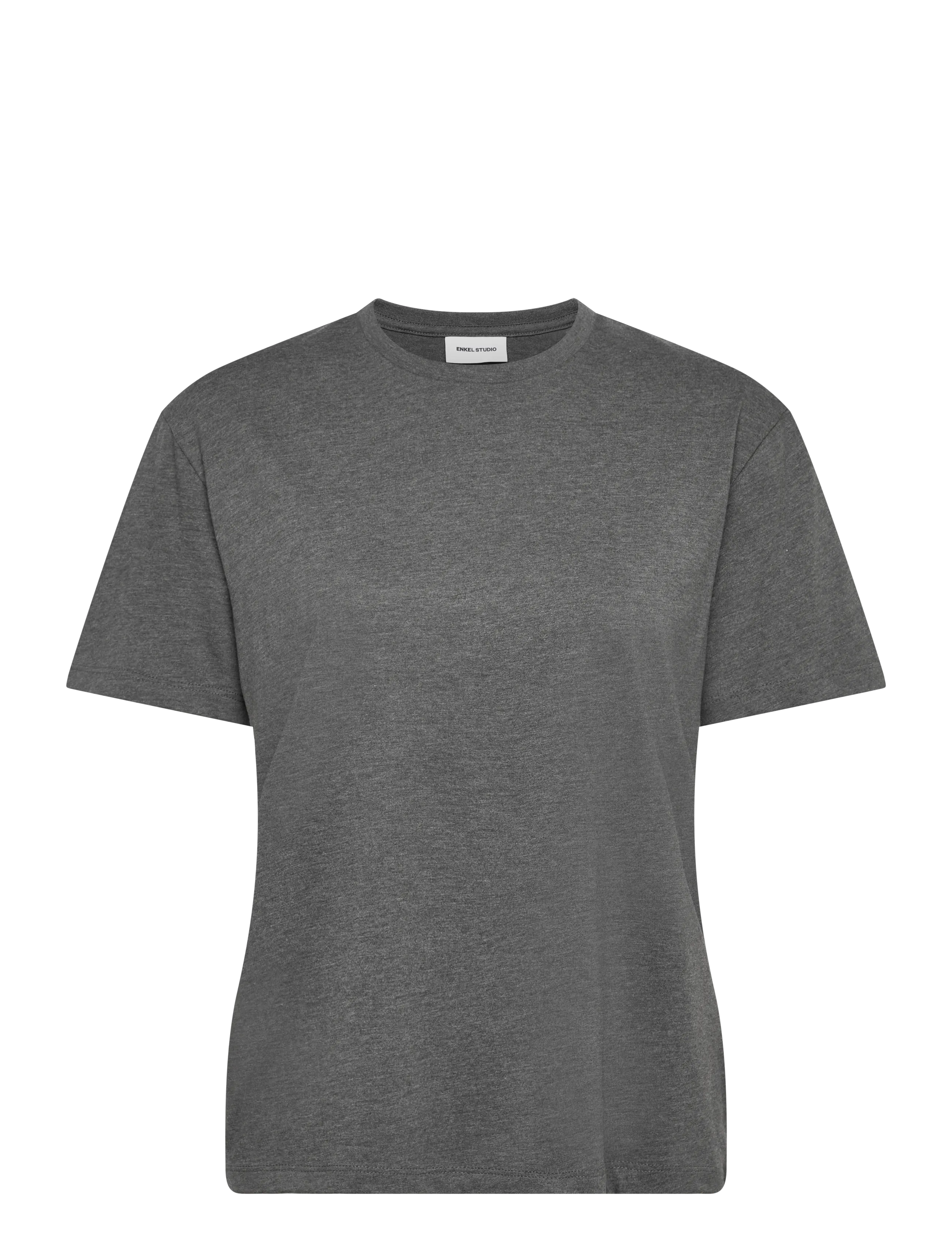 Enkel Studio Basic o-neck tee S/S - Klær - DK GREY / grey