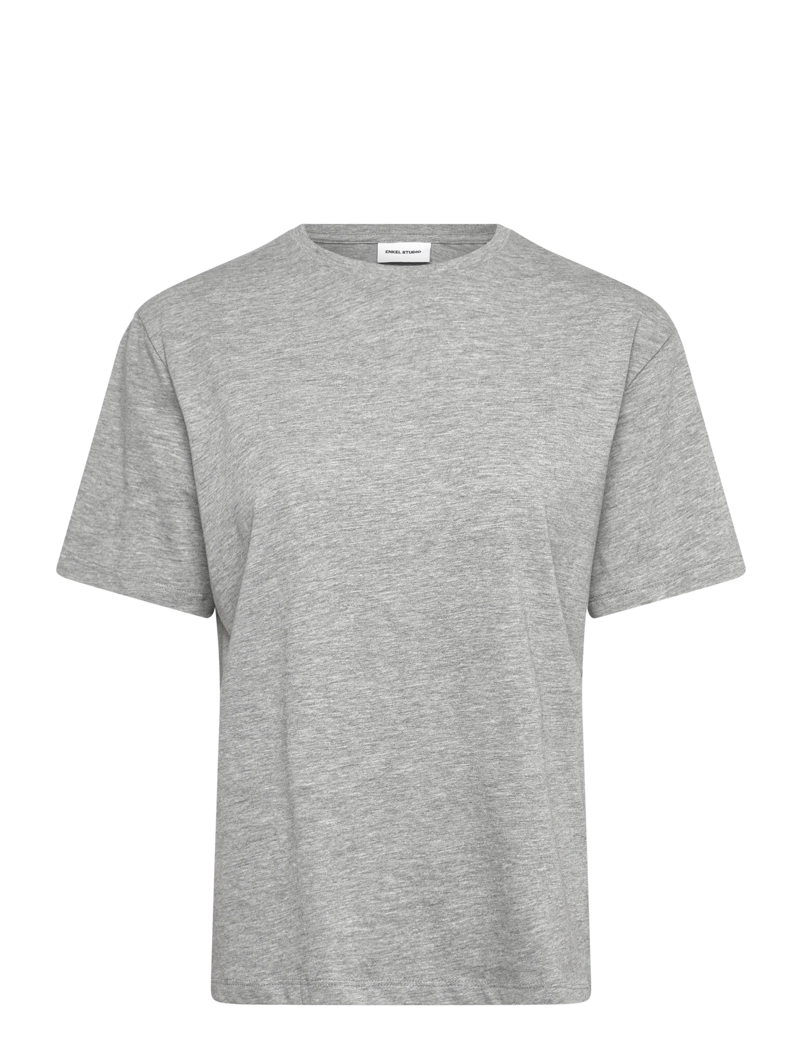 Enkel Studio Basic o-neck tee S/S - Enkel Studio - GREY MEL / grey