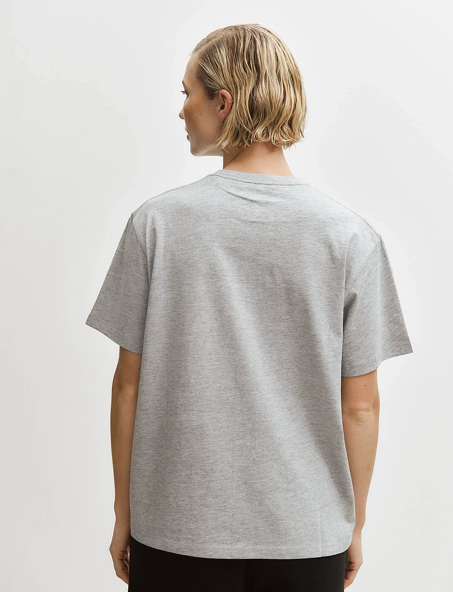 Enkel Studio - Basic o-neck tee S/S - t-särgid - grey mel - 3