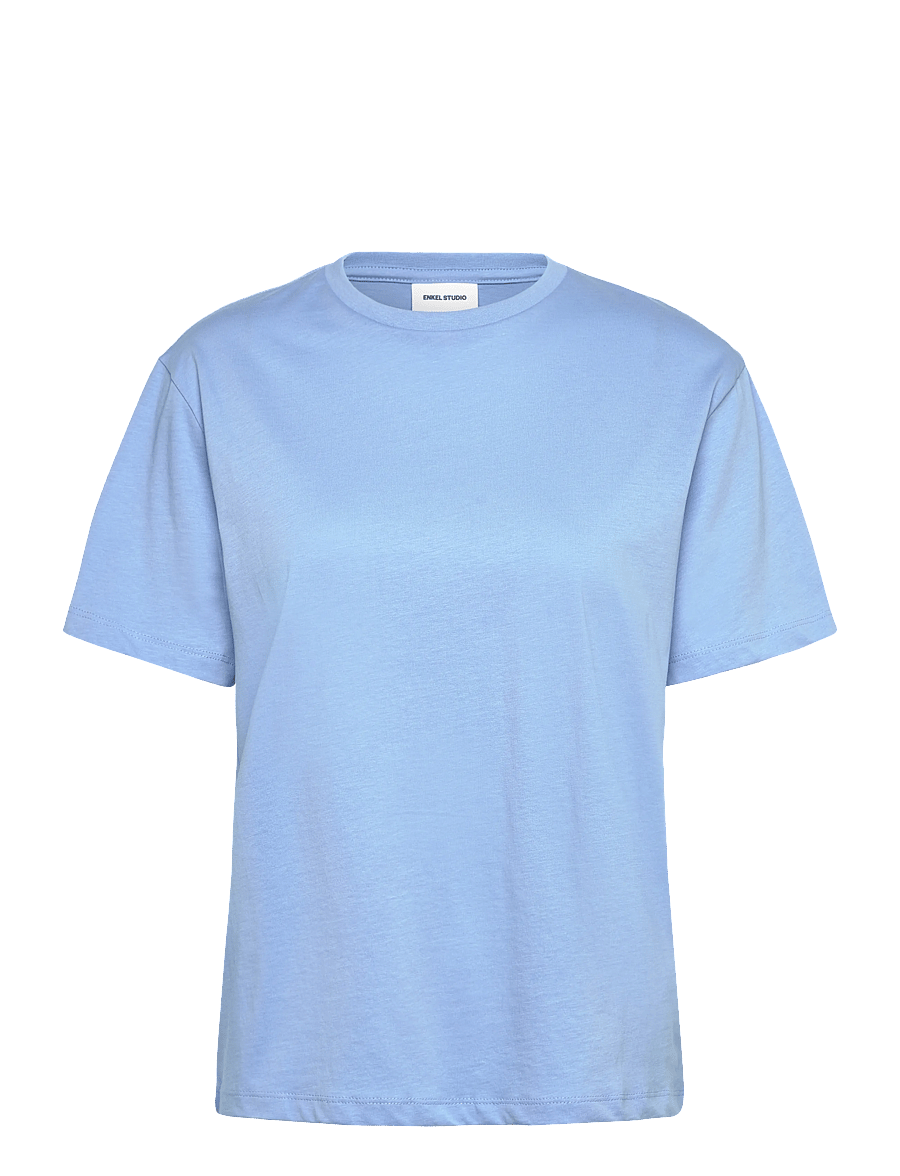Enkel Studio - Basic o-neck tee S/S - t-shirts - lt blue - 1
