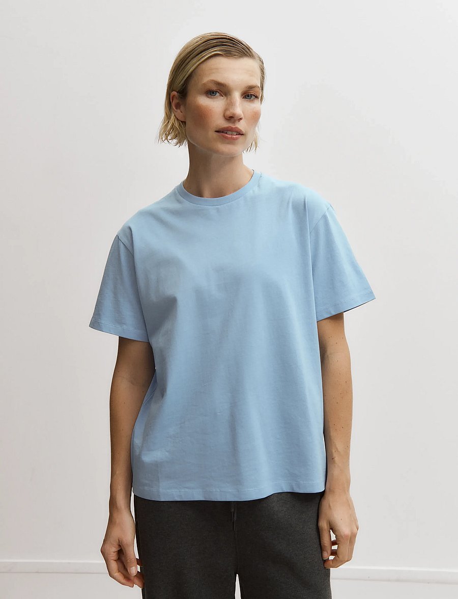 Enkel Studio - Basic o-neck tee S/S - t-shirts - lt blue - 0