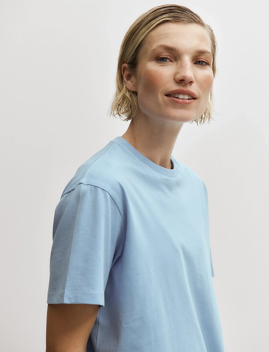 Enkel Studio - Basic o-neck tee S/S - t-shirts - lt blue - 4