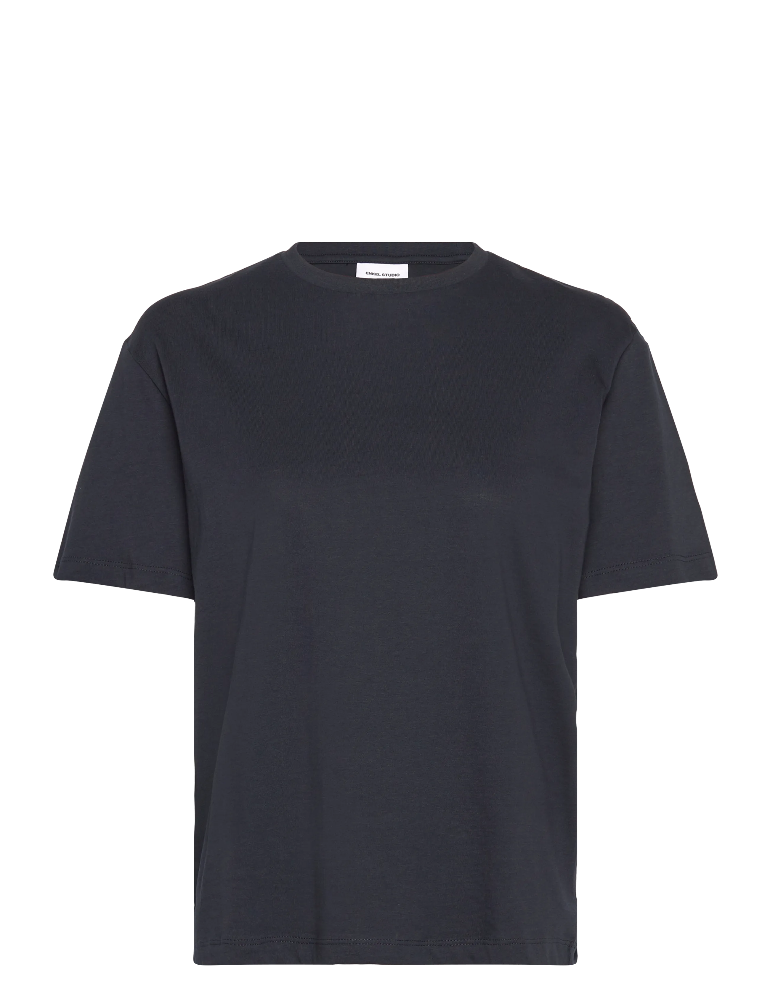 Enkel Studio Basic O-Neck Tee S/S, L, Navy, T-Shirts & Toppe > Kortærmede, Dame