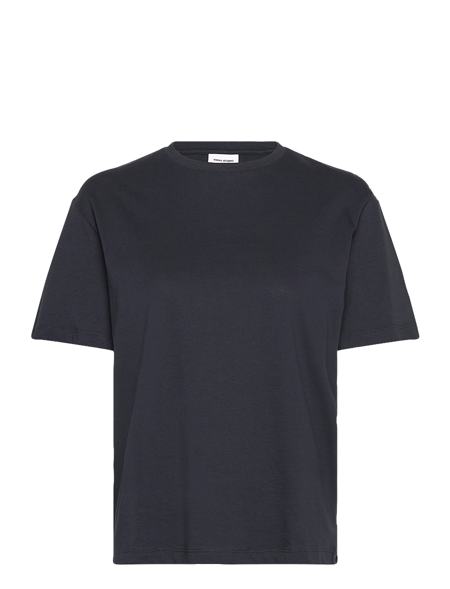 Enkel Studio - Basic o-neck tee S/S - t-shirts - navy - 0