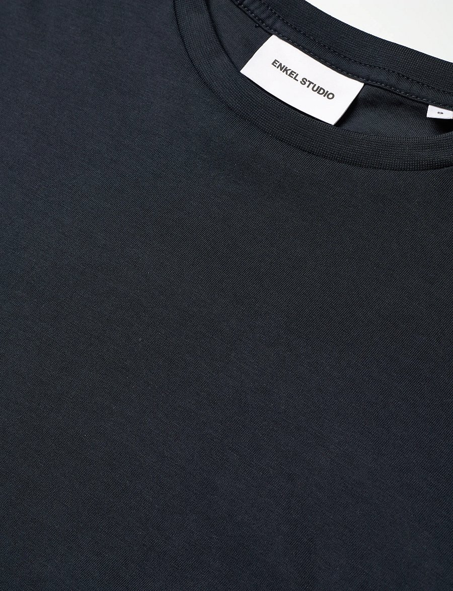 Enkel Studio - Basic o-neck tee S/S - t-shirts - navy - 2