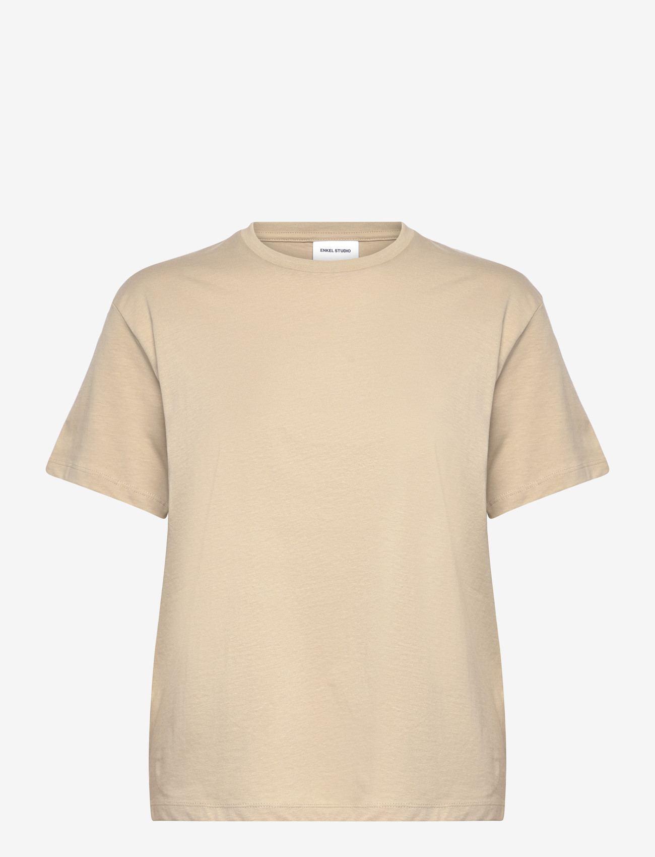 Enkel Studio - Basic o-neck tee S/S - t-shirts - stone - 1