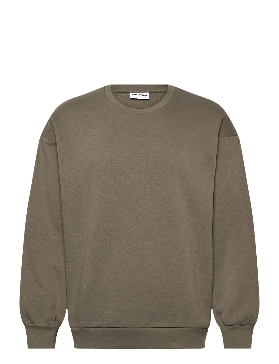 Enkel Studio - O-neck sweat oversize - sweatshirts - army - 0