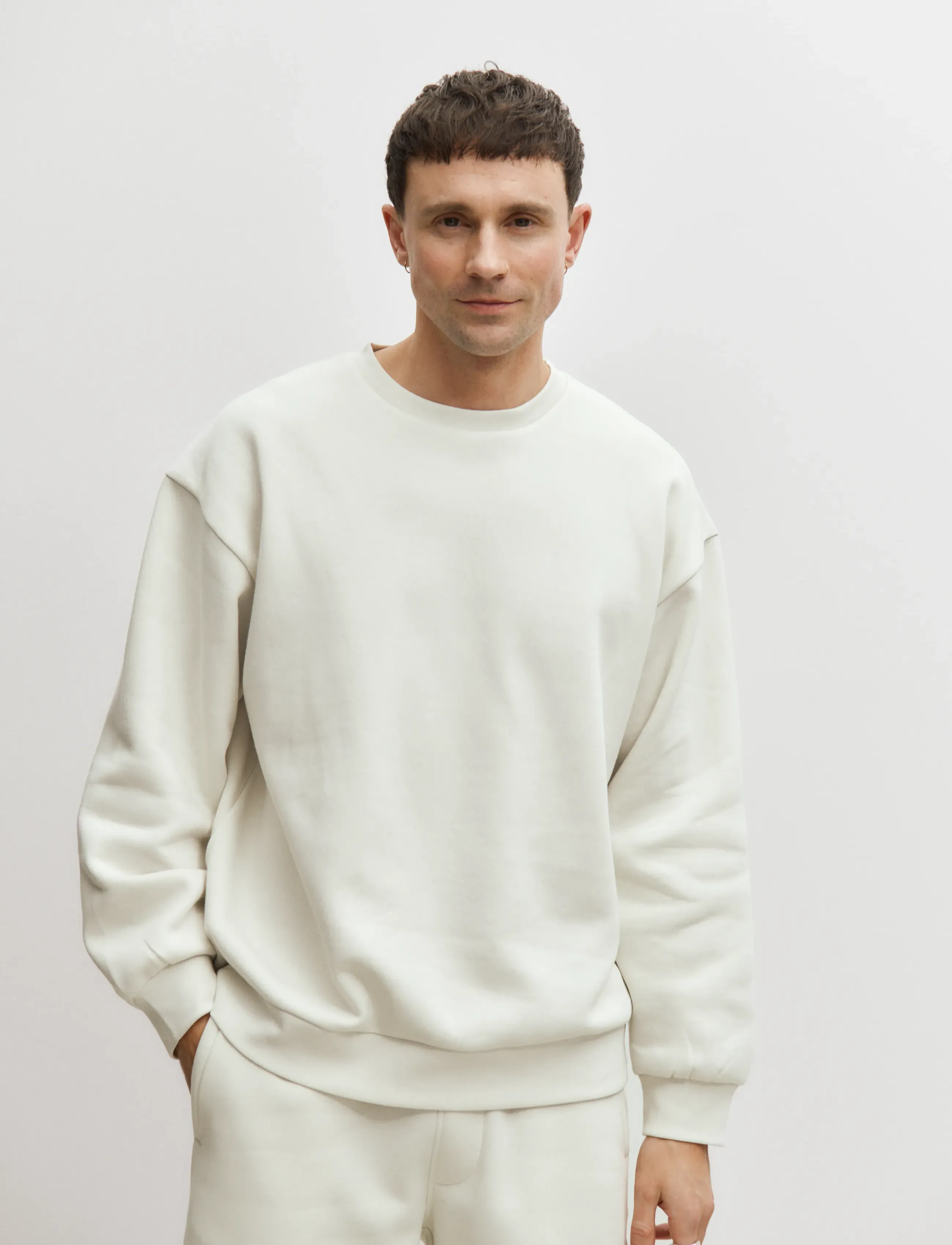 Enkel Studio O-neck sweat oversize - Enkel Studio - BONE WHITE / cream