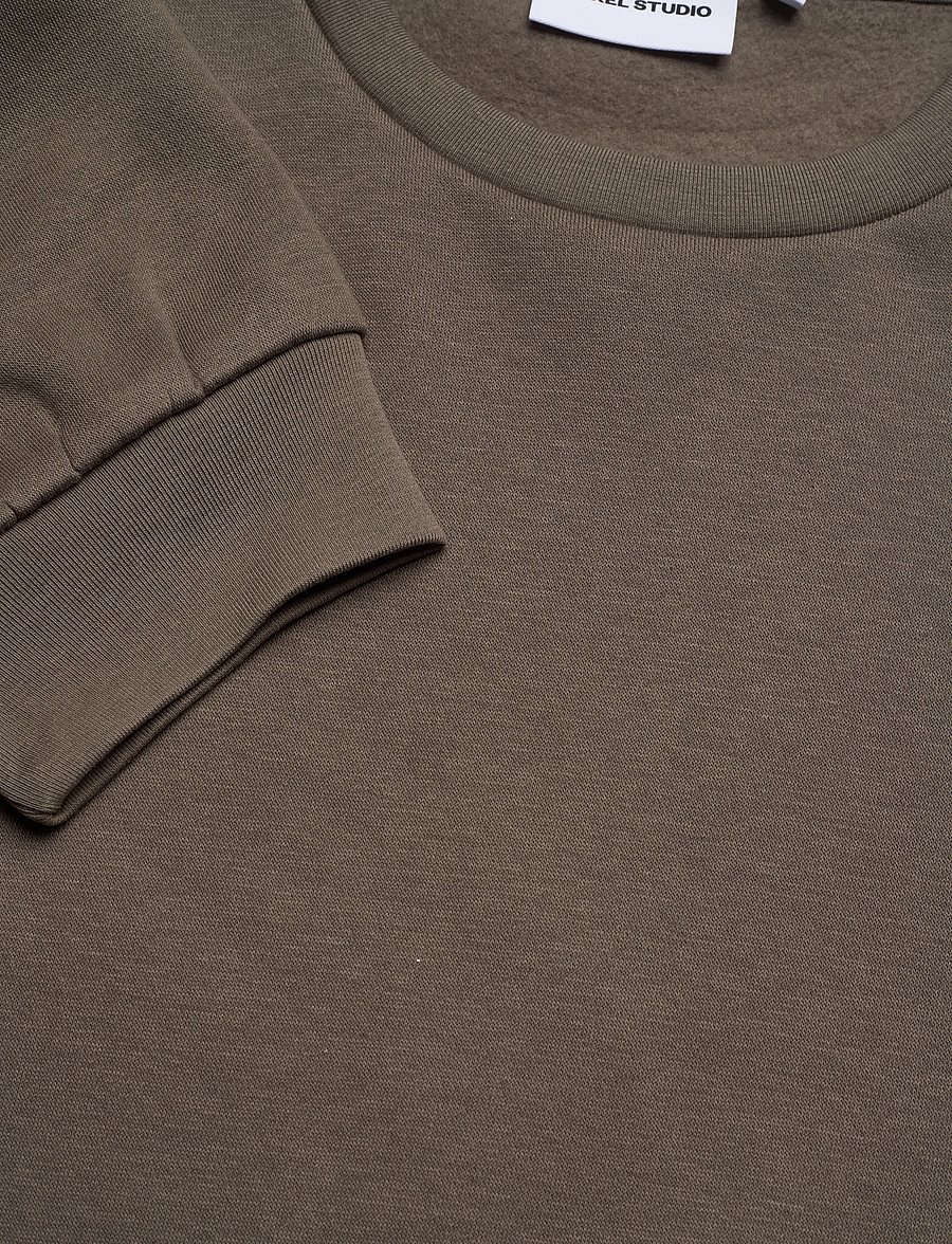 Enkel Studio - O-neck sweat oversize - sweatshirts - brown - 2