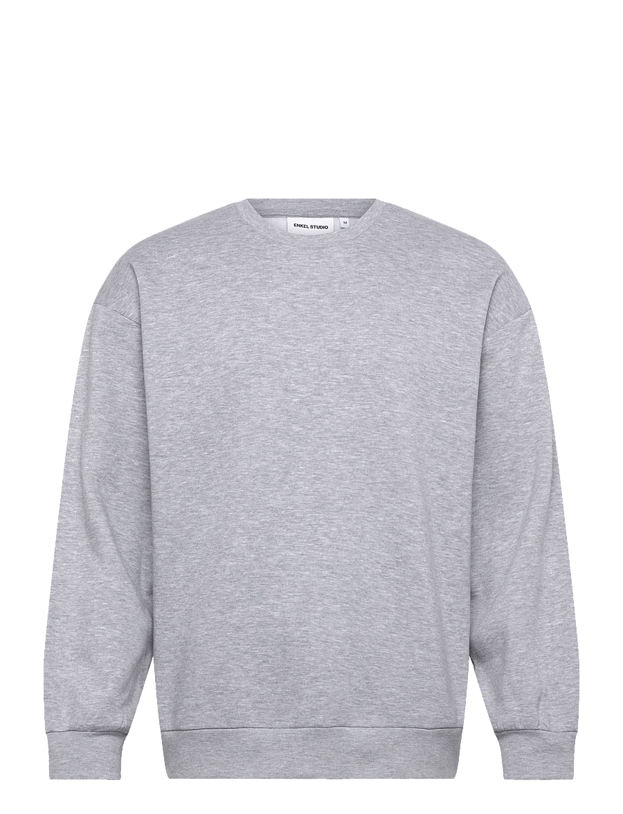 Enkel Studio - O-neck sweat oversize - sweatshirts - grey mel - 0