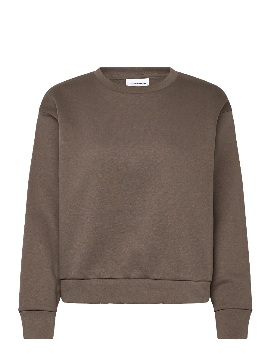 Enkel Studio - O-neck sweat oversize - dressipluusid - brown - 0