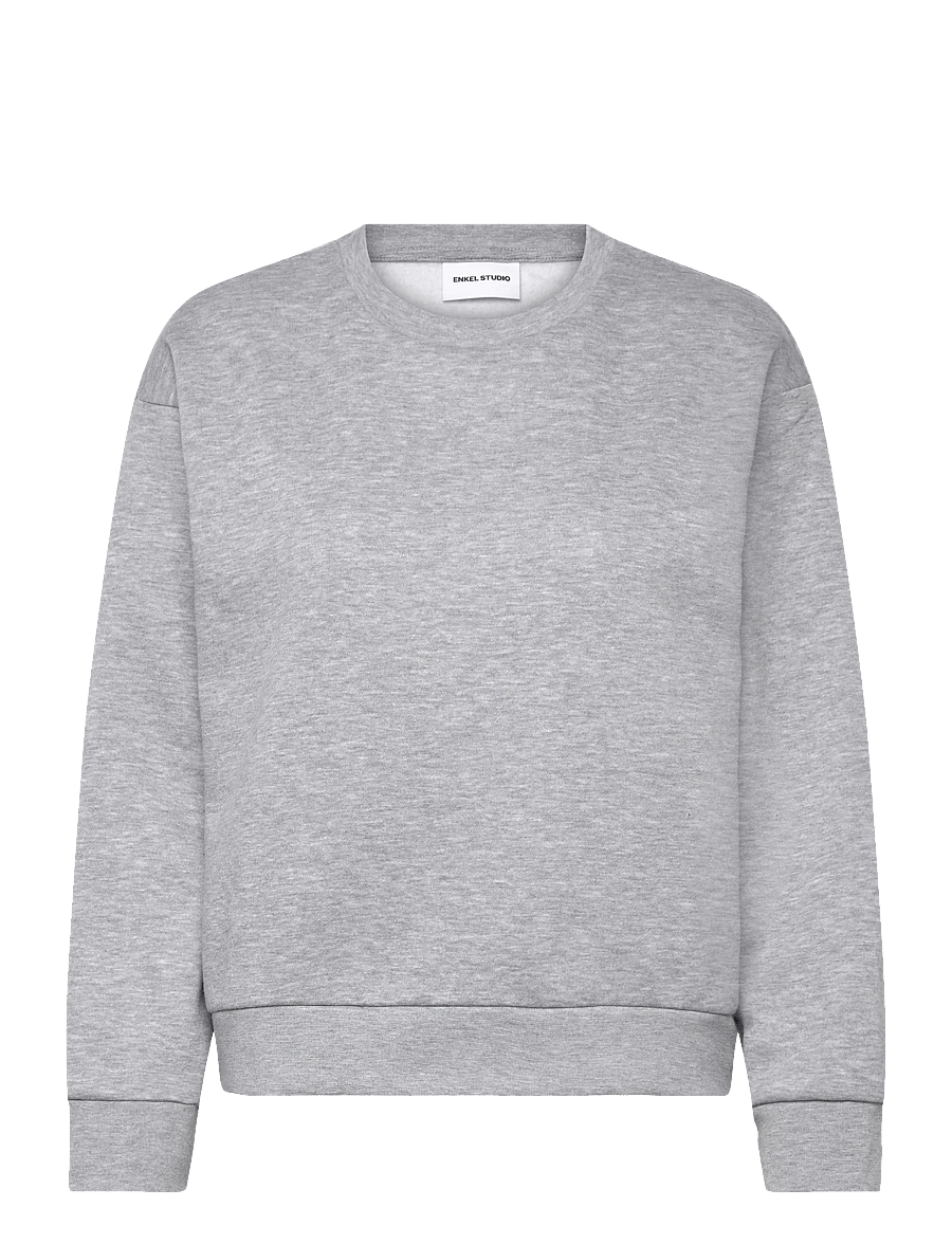 Enkel Studio - O-neck sweat oversize - dressipluusid - grey mel - 0