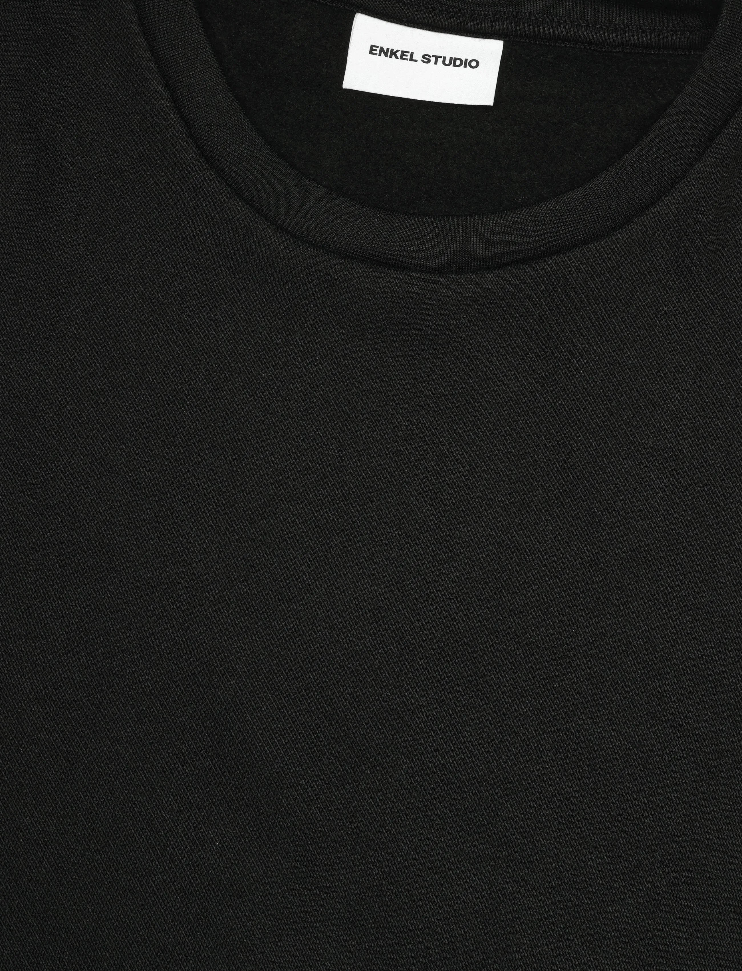 Enkel Studio - O-neck sweatshirt - hverdags stil - black - 2