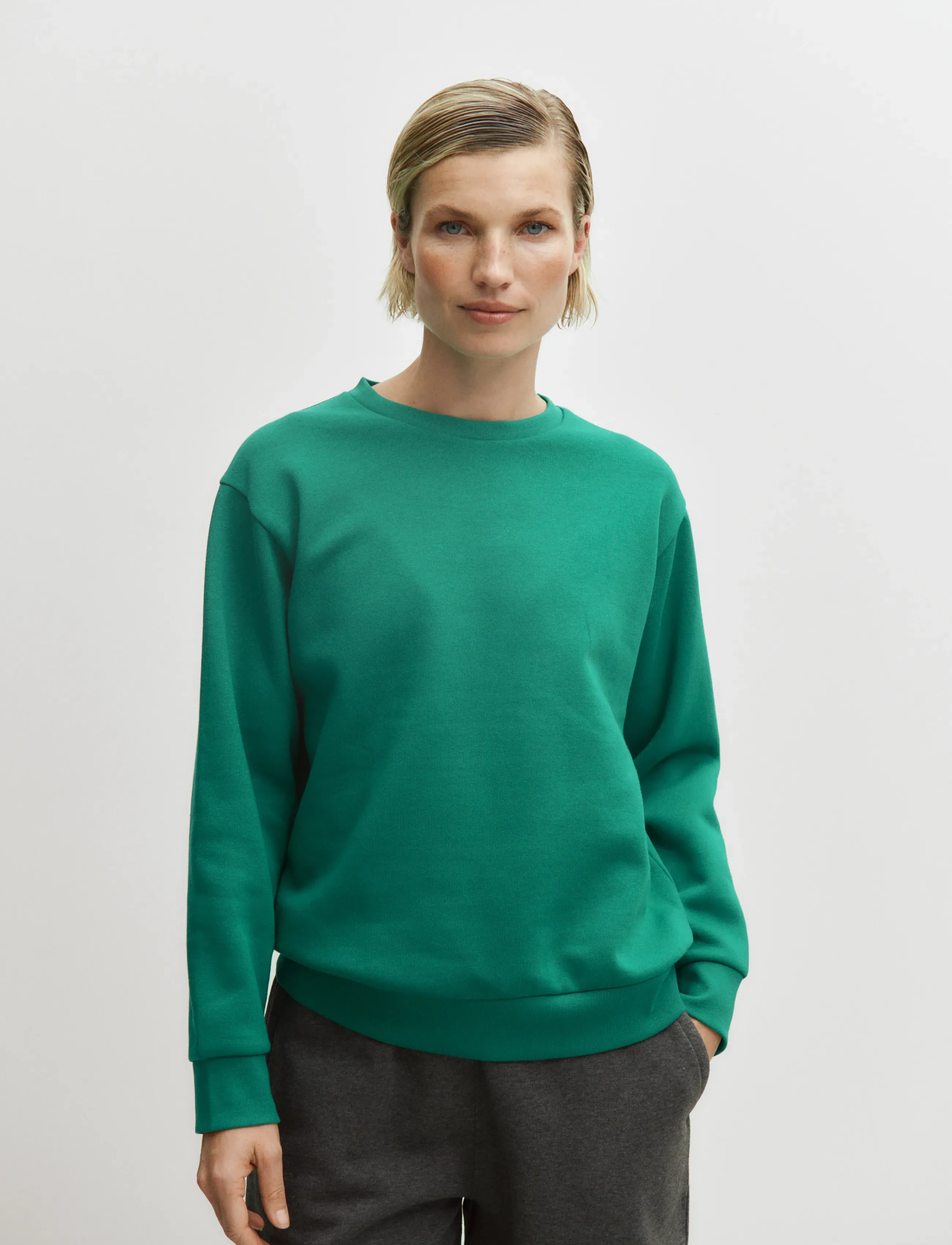 Enkel Studio O-Neck Sweatshirt, Damen, Rundhals Sweatshirt, Grün, Gr.S