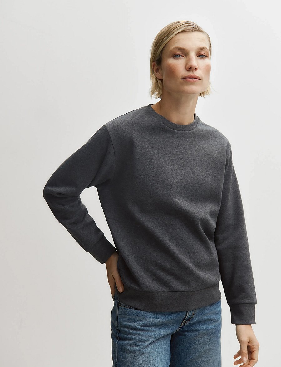 Enkel Studio - O-neck sweatshirt - hverdags stil - dk grey - 0