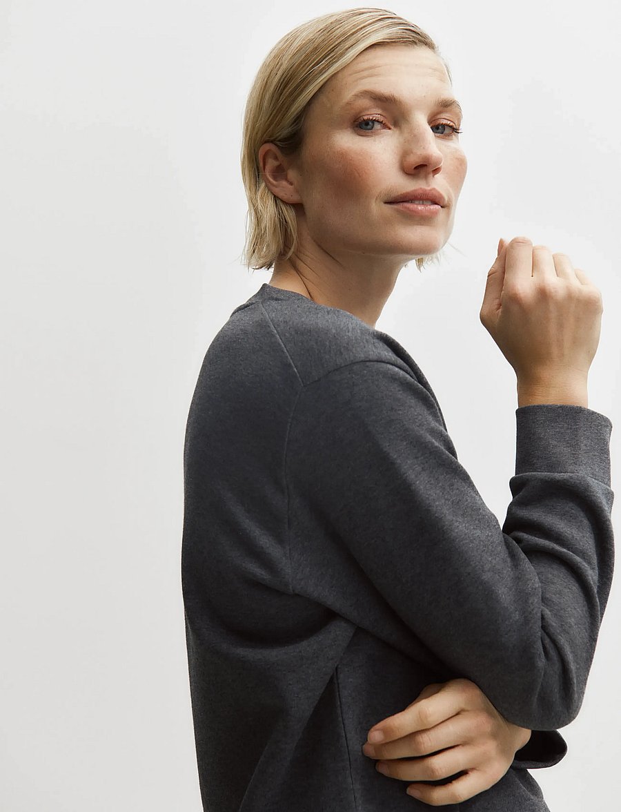 Enkel Studio - O-neck sweatshirt - hverdags stil - dk grey - 4
