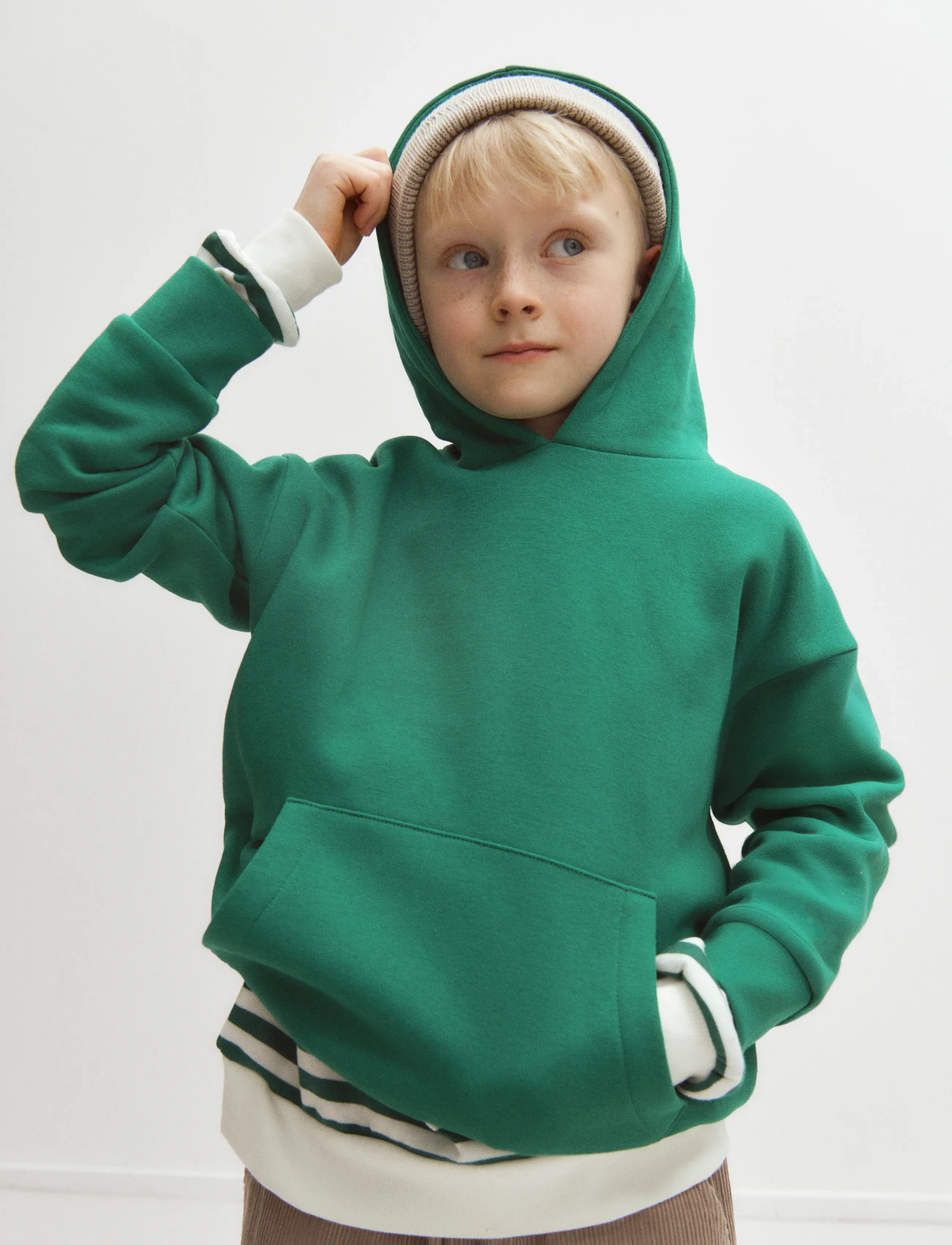 Enkel Studio Hoodie, 122, Sweatshirts & Hoodies, Grün - Kinder
