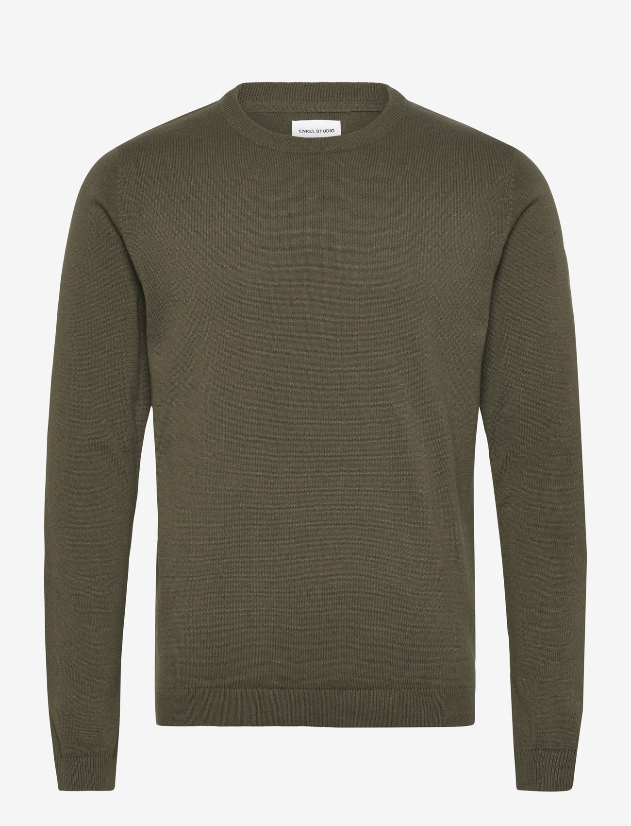 Enkel Studio - O-neck knit - rund hals - army - 1