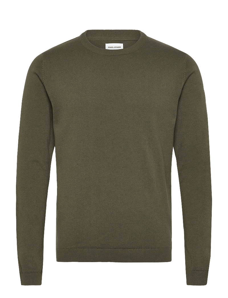 Enkel Studio - O-neck knit - rundhals - army - 1