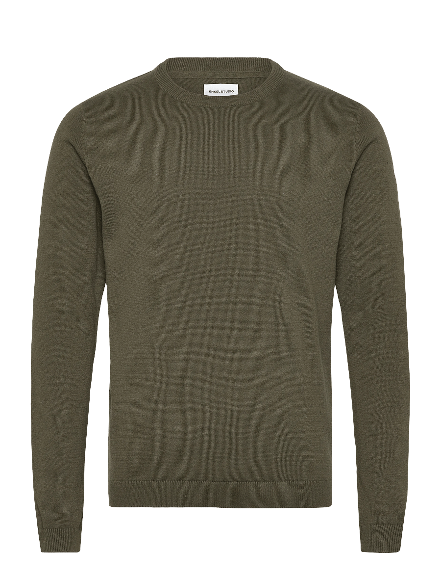 Enkel Studio - O-neck knit - rundhals - army - 1