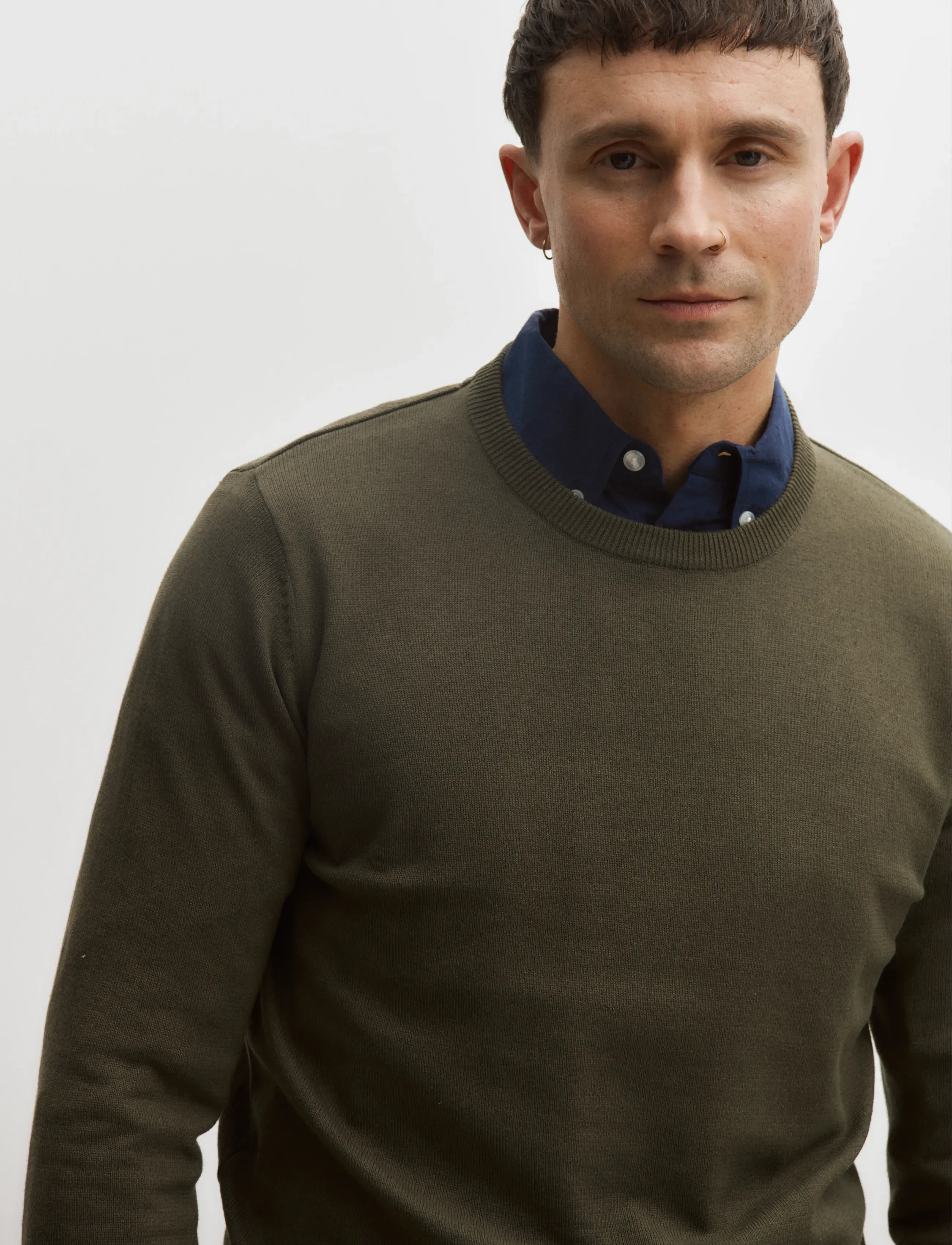 Enkel Studio - O-neck knit - Ümmarguse kaelusega kudumid - army - 4