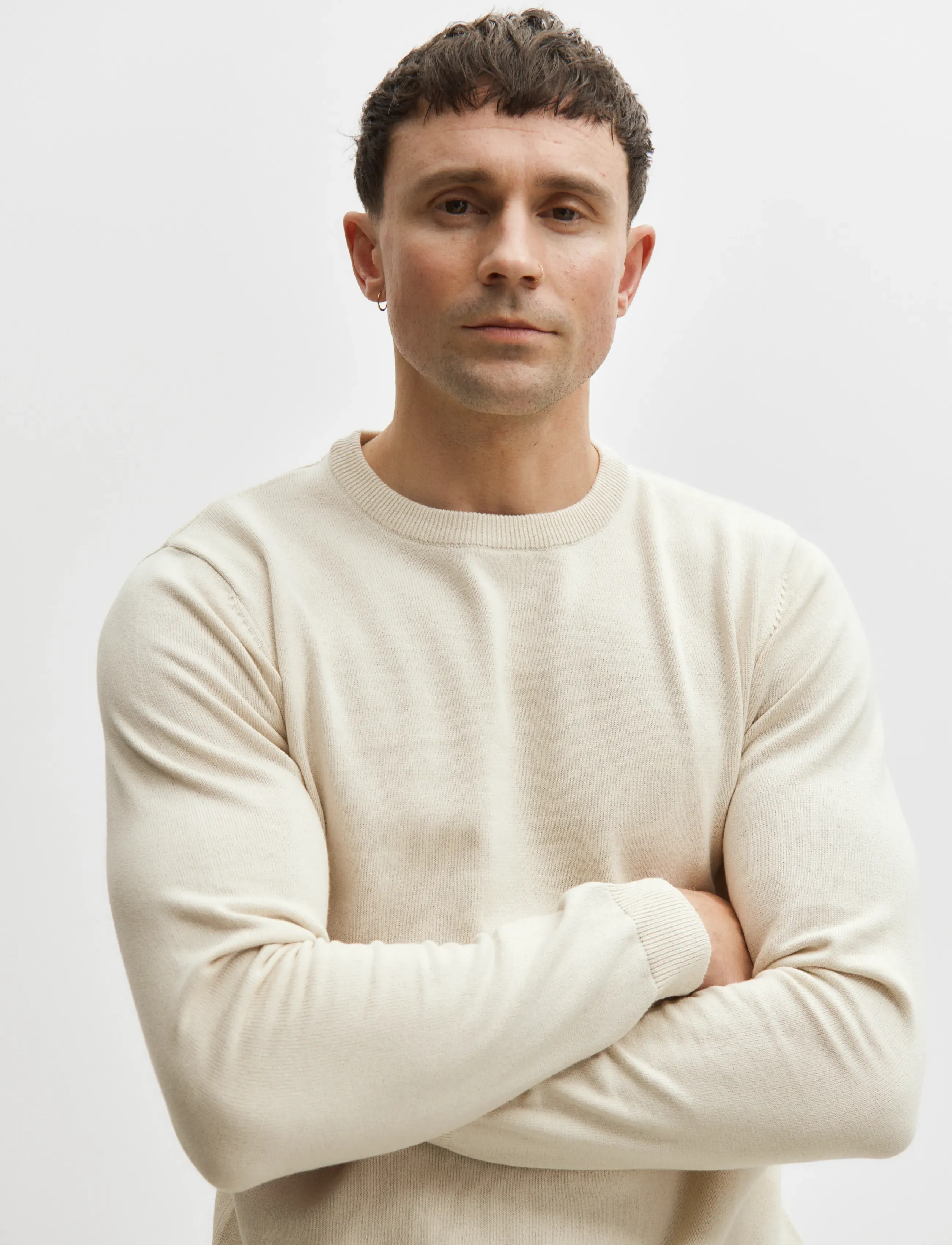 Enkel Studio - O-neck knit - Ümmarguse kaelusega kudumid - bone white - 4