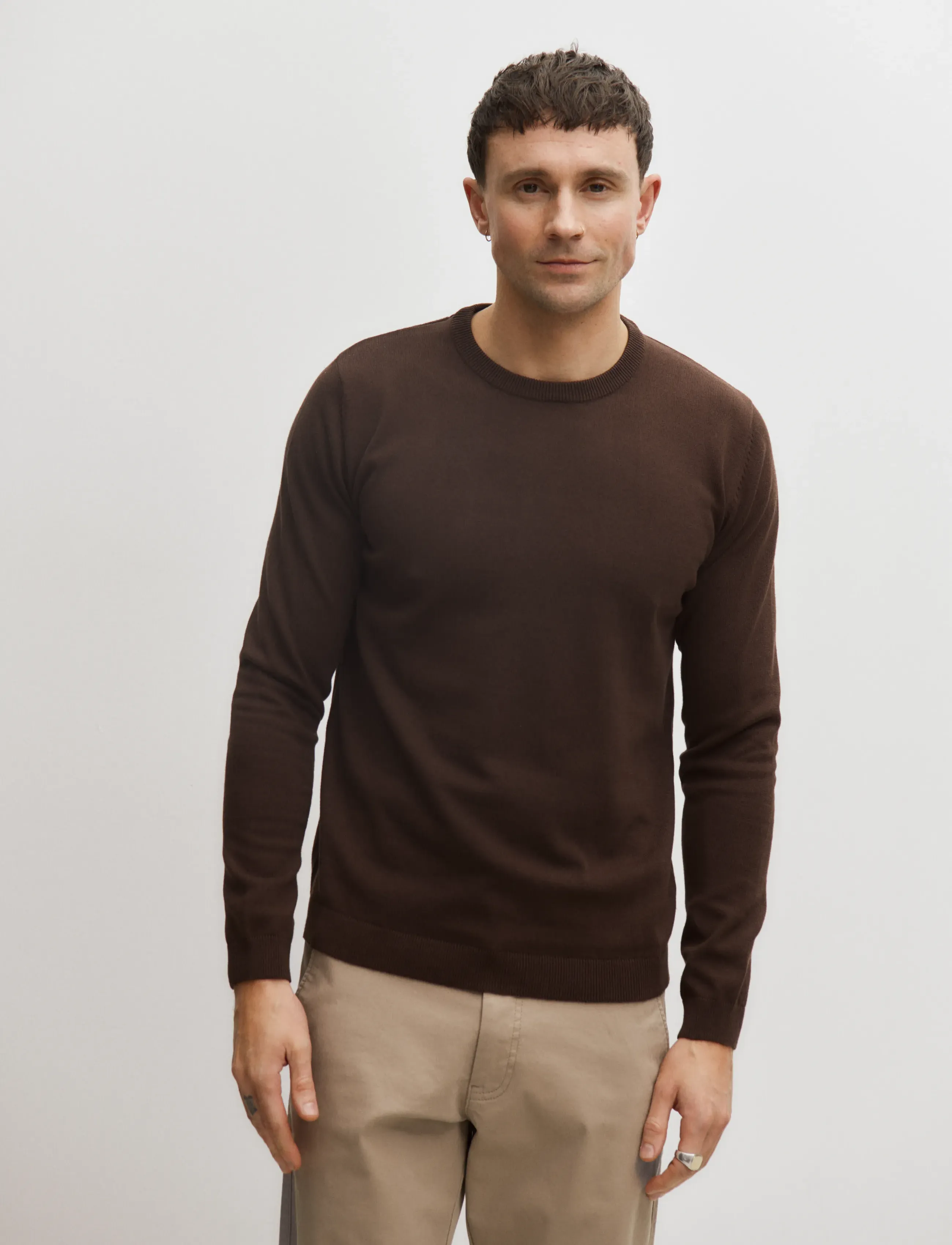 Enkel Studio O-Neck Knit, XXL, Knitwear, Burgunderrot - Round Necks, Männerswear