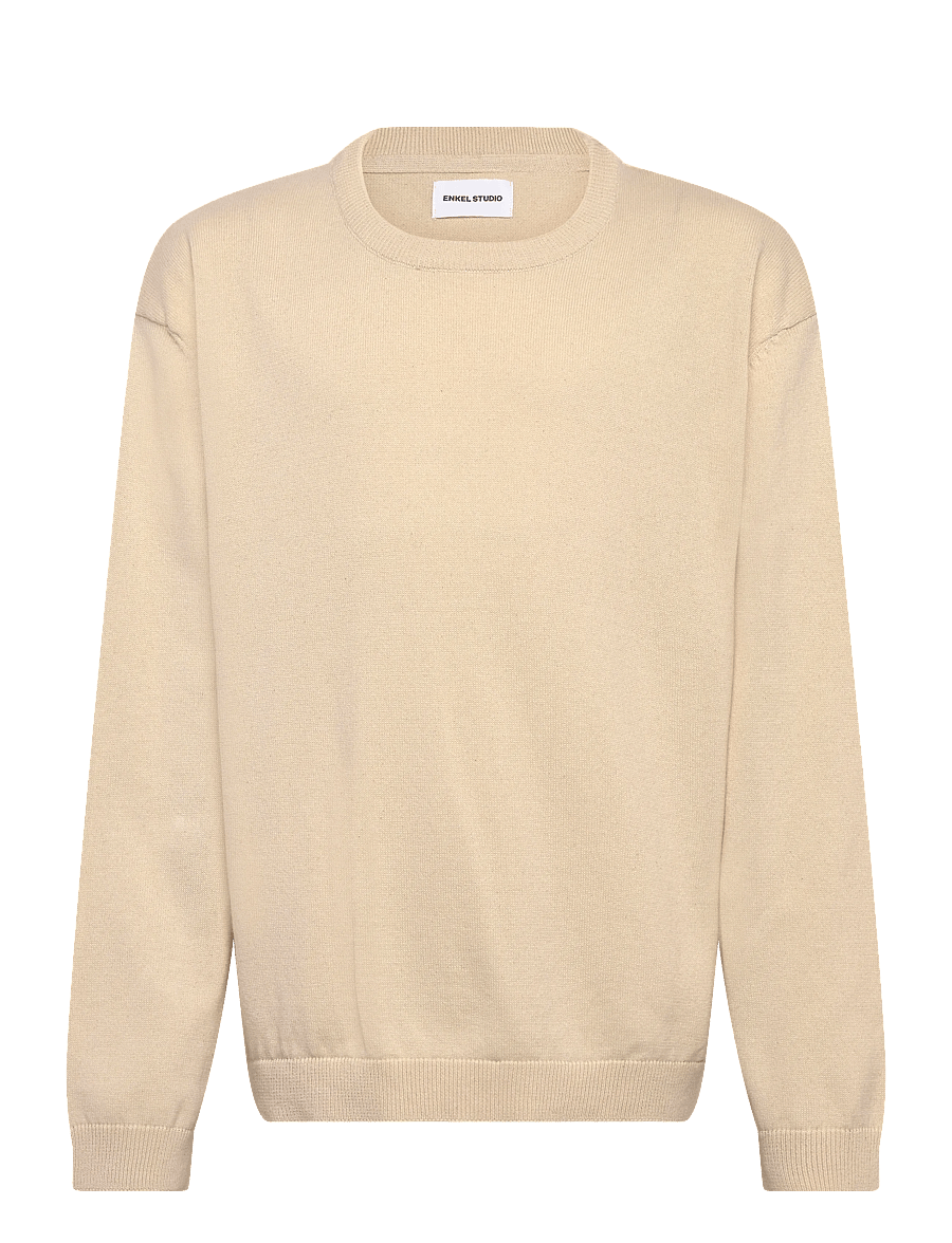 Enkel Studio - O-neck knit - stickade tröjor - bone white - 1