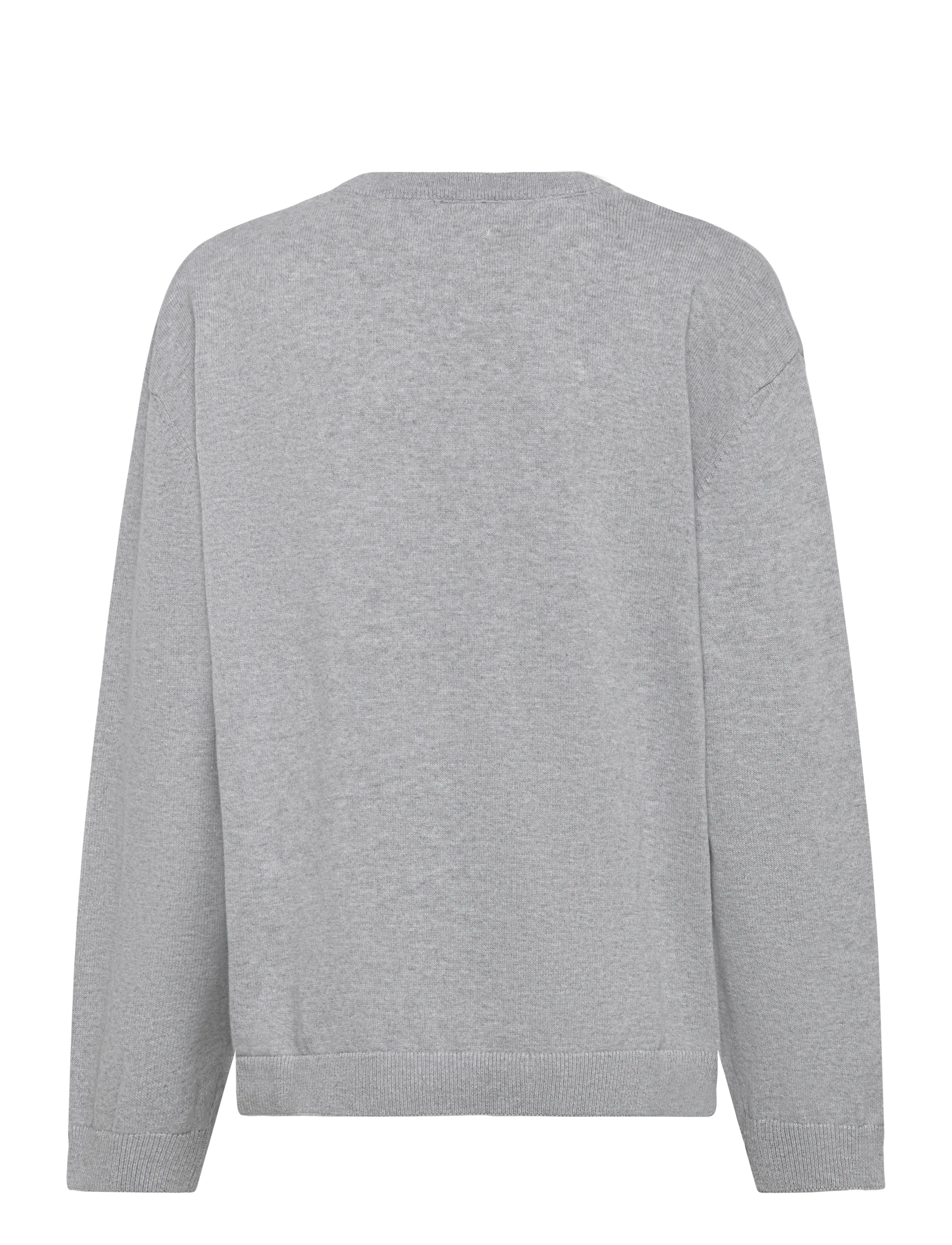 Enkel Studio - O-neck knit - stickade tröjor - grey mel - 2