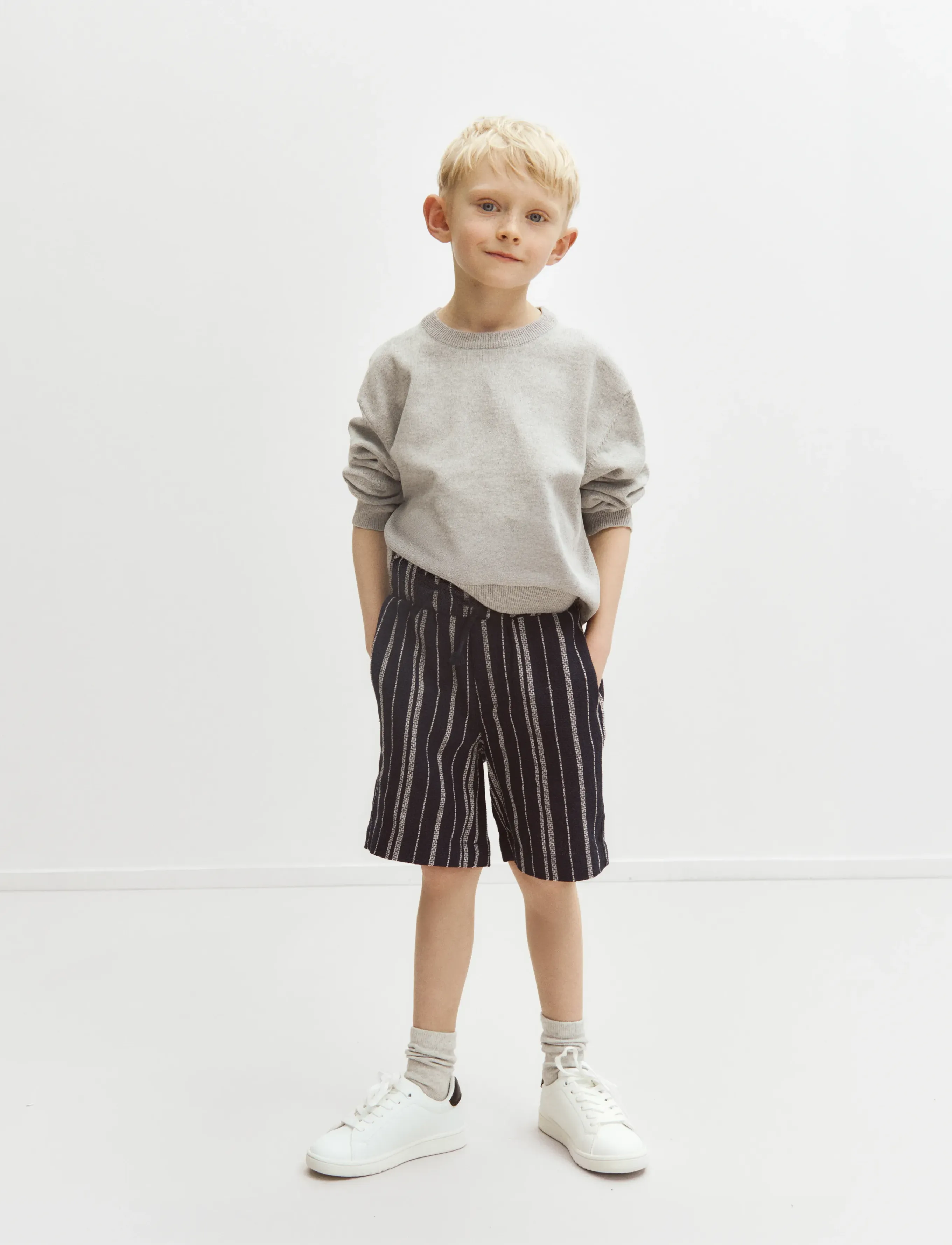 Enkel Studio O-neck knit - Pullover - GREY MEL / grey
