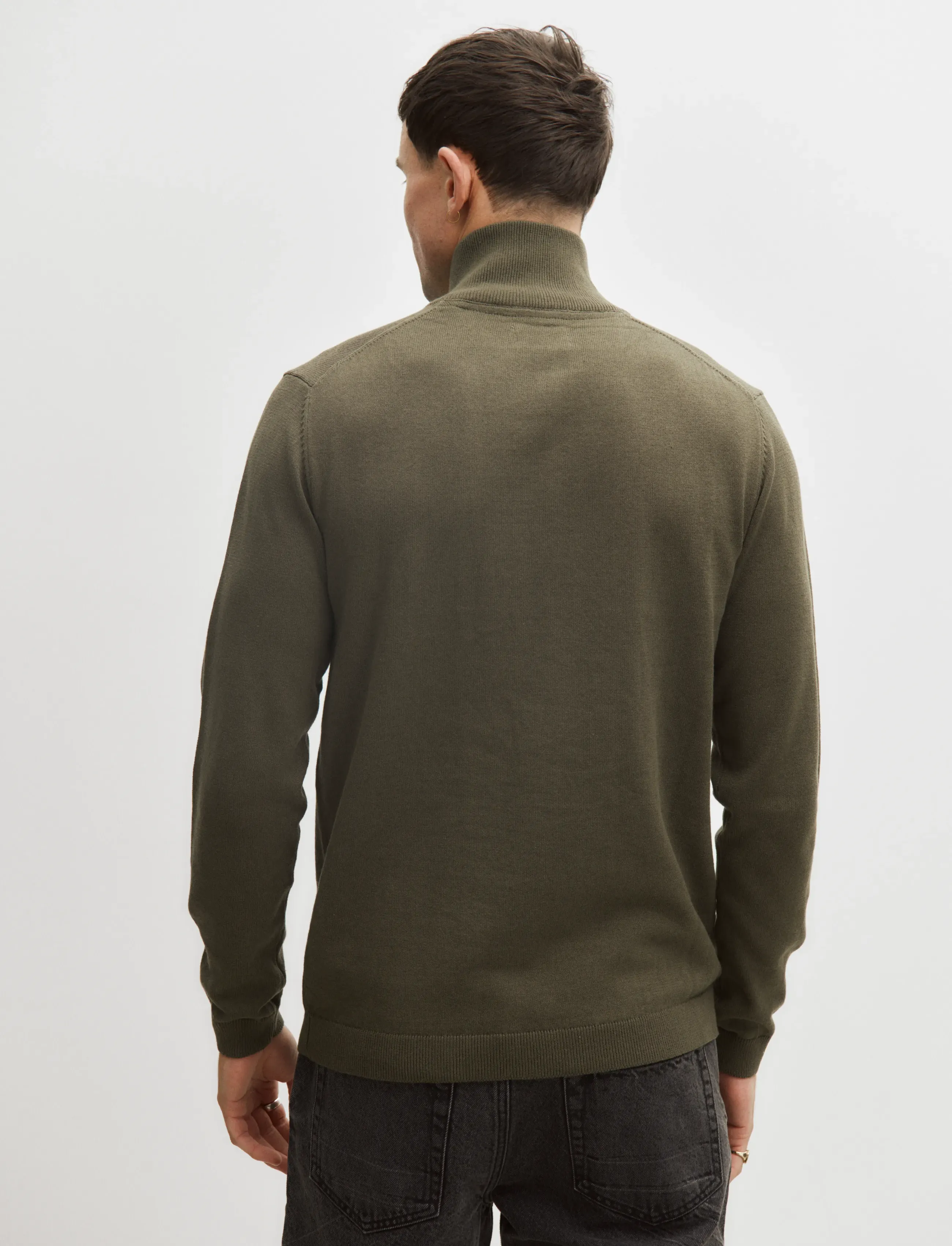 Enkel Studio - Half zip knit - half zip jumpers - army - 3