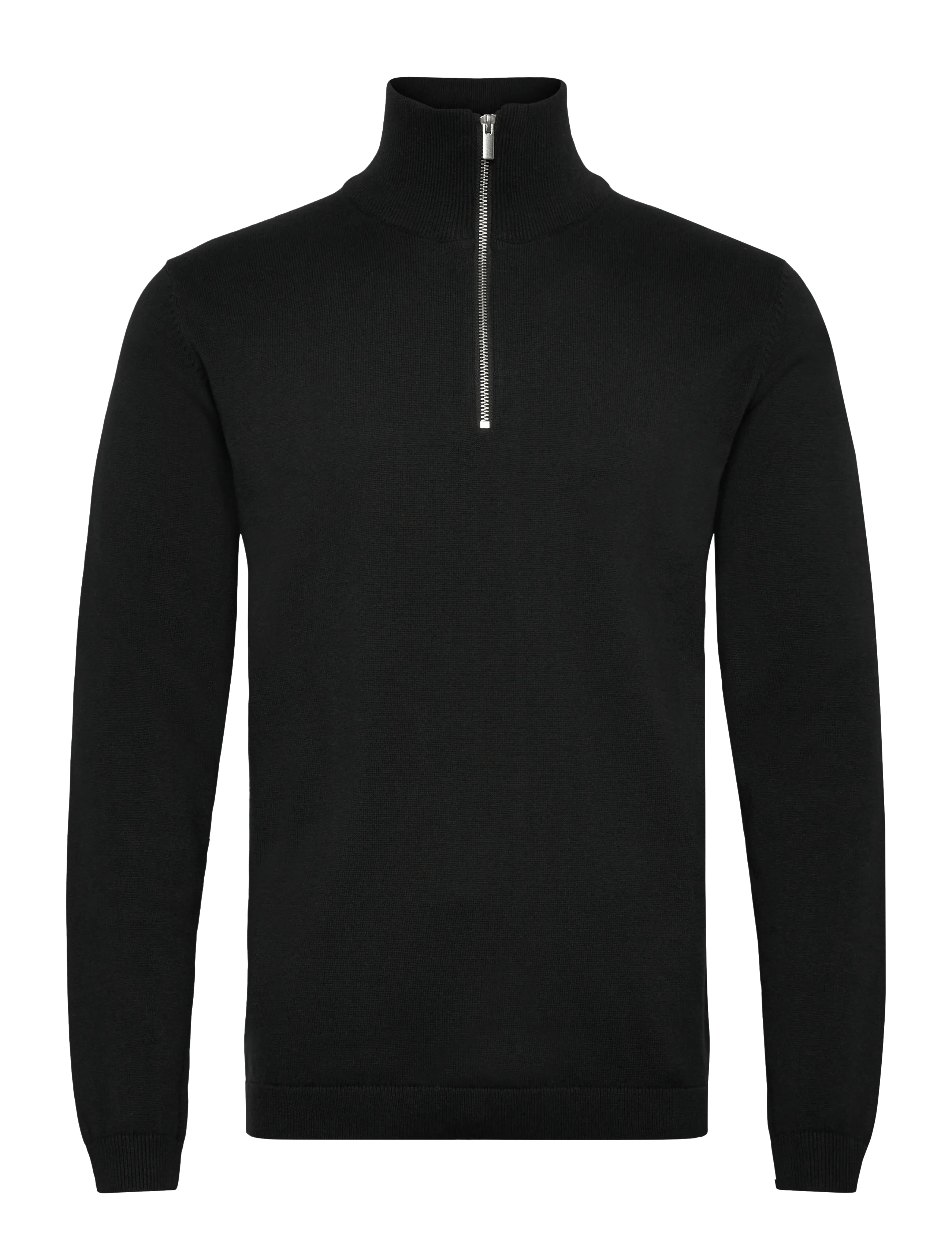Enkel Studio Half Zip Knit, L, Knitwear, Schwarz - Turtlenecks, Männerswear