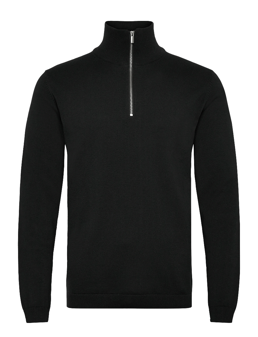 Enkel Studio - Half zip knit - poolpika lukuga džemprid - black - 0