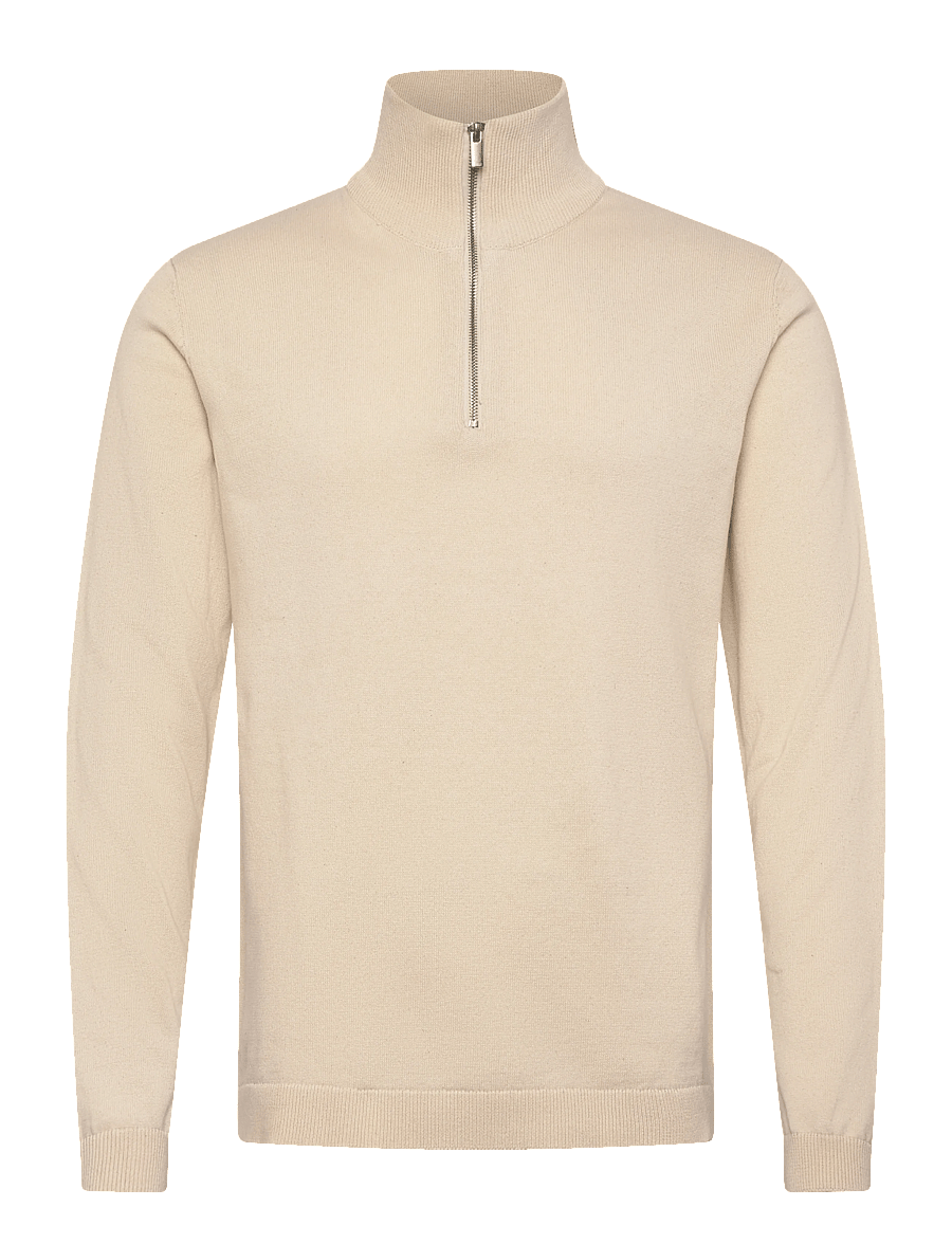 Enkel Studio - Half zip knit - poolpika lukuga džemprid - bone white - 1
